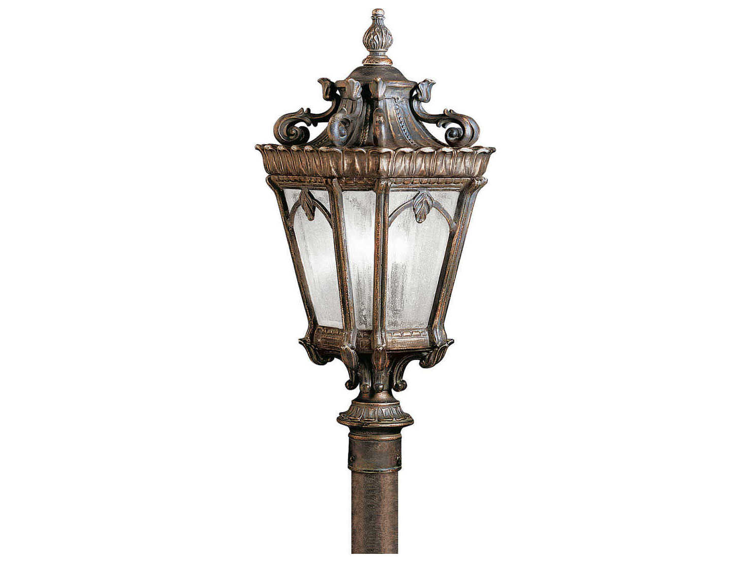 Kichler Tournai 3 - Light Glass Outdoor Post Light