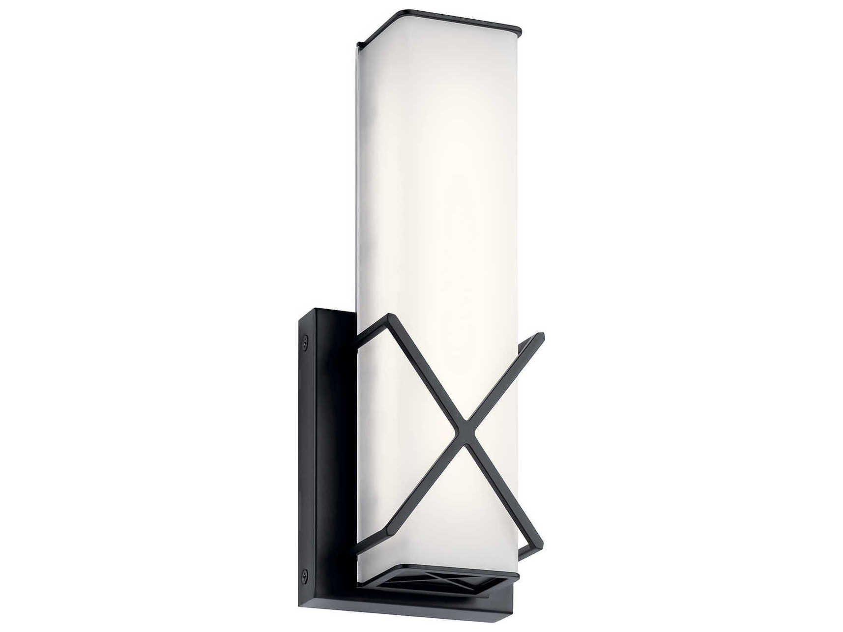 Kichler Trinsic 1-Light Matte Black Glass LED Wall Sconce