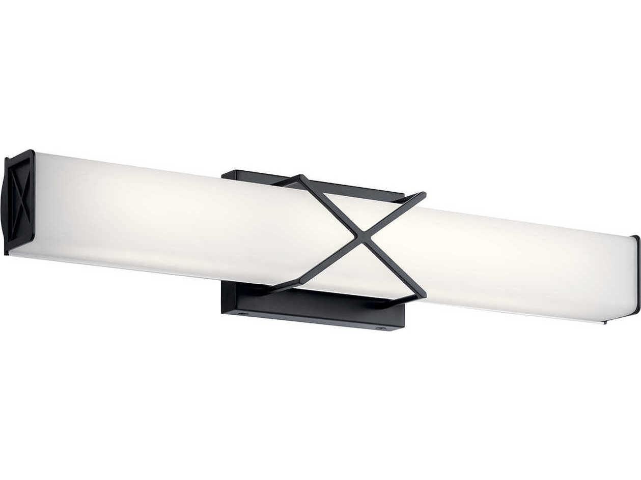 Kichler Trinsic 2-Light Matte Black Glass LED Vanity Light