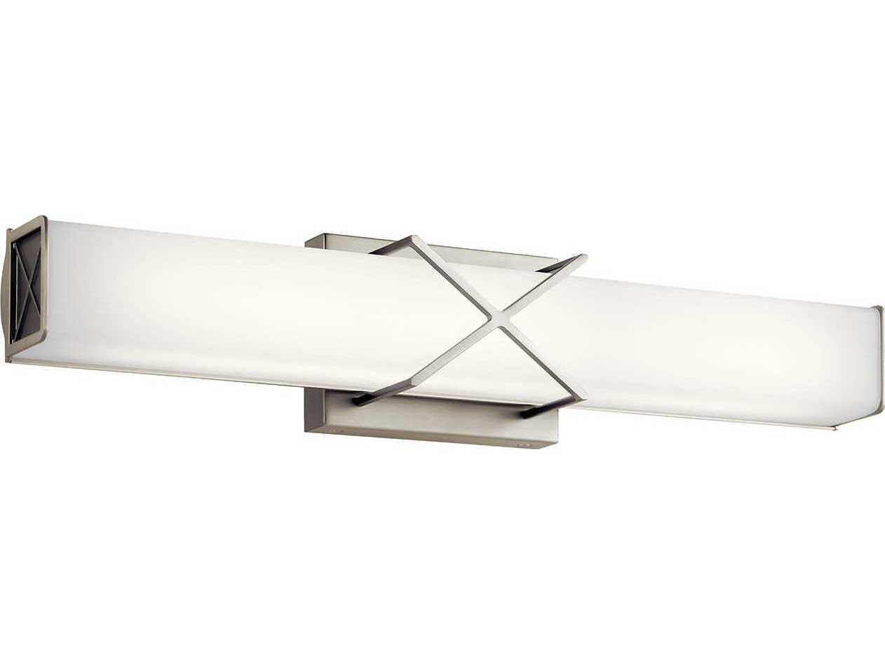Kichler Trinsic 2-Light Brushed Nickel Glass LED Vanity Light