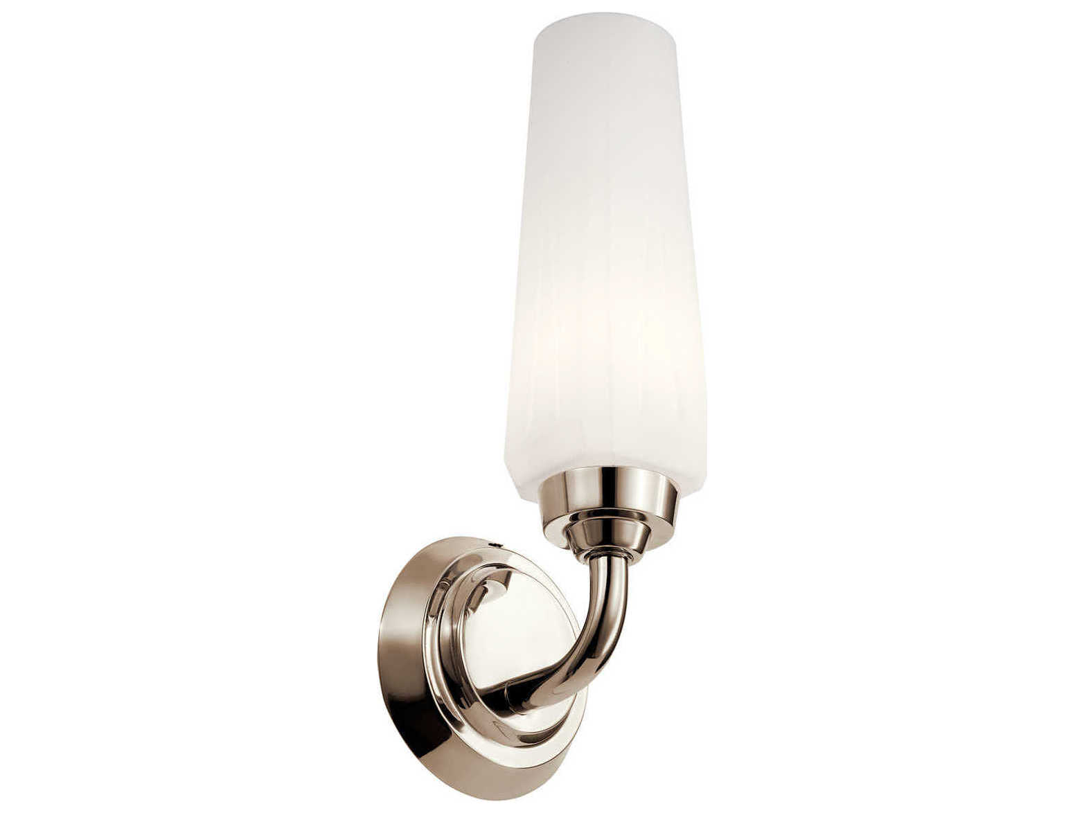 Kichler Truby 1-Light Polished Nickel Glass Wall Sconce