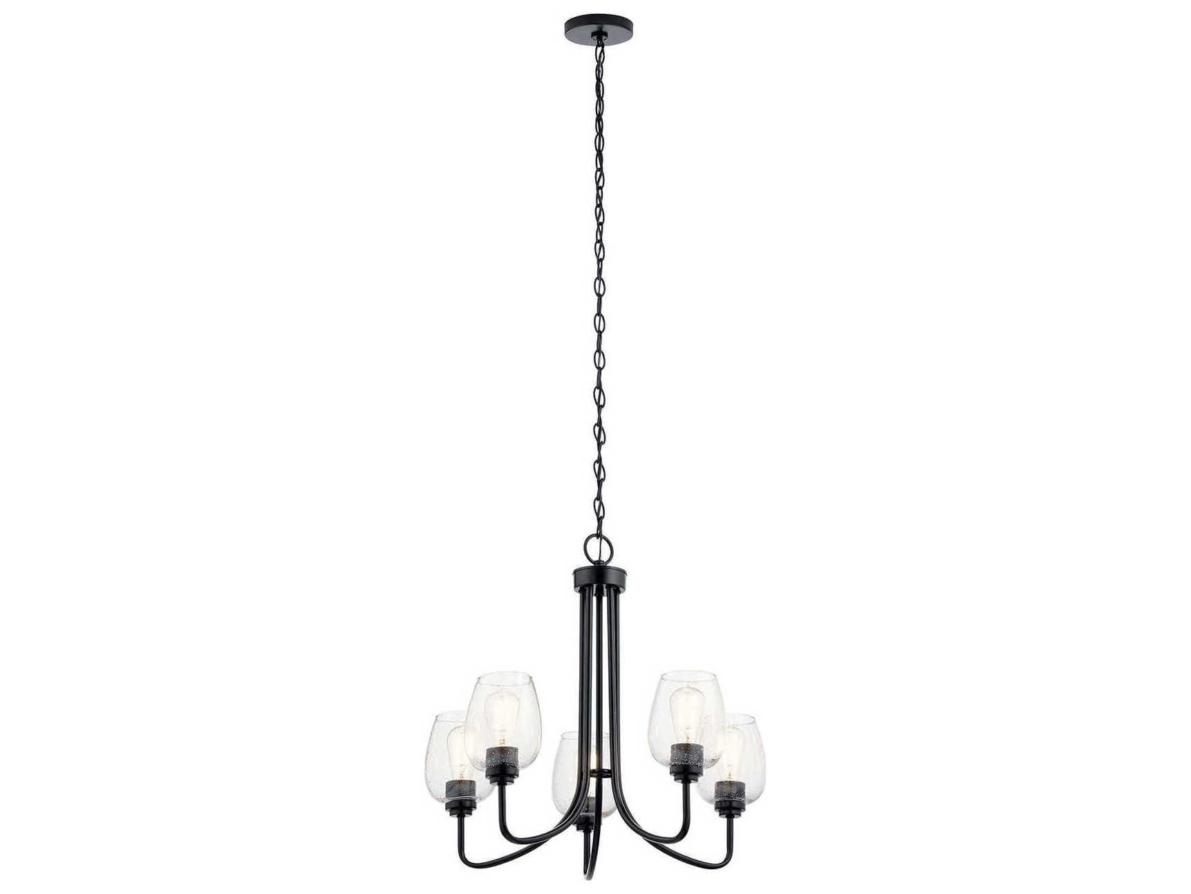 Kichler Valserrano 5-Light Black Glass Geometric Chandelier
