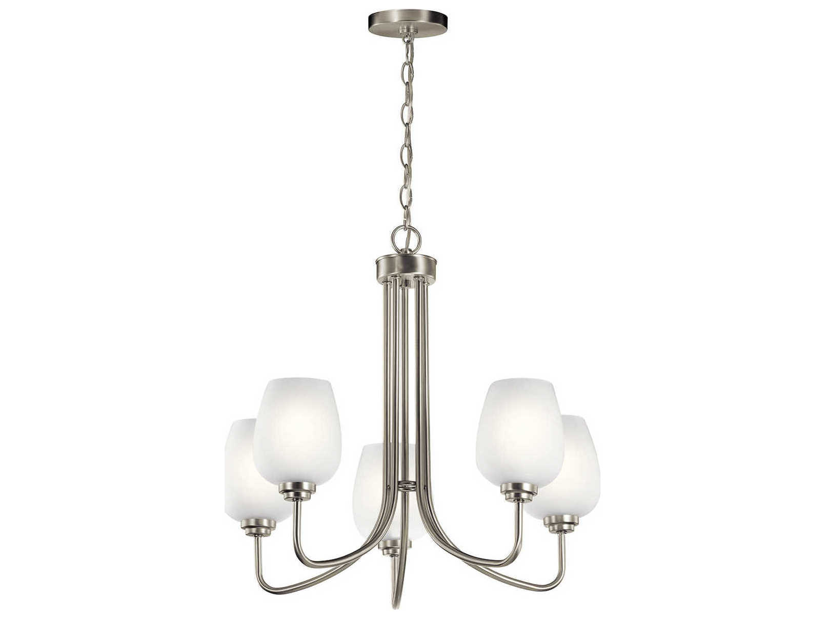 Kichler Valserrano 5-Light Brushed Nickel Glass Geometric Chandelier