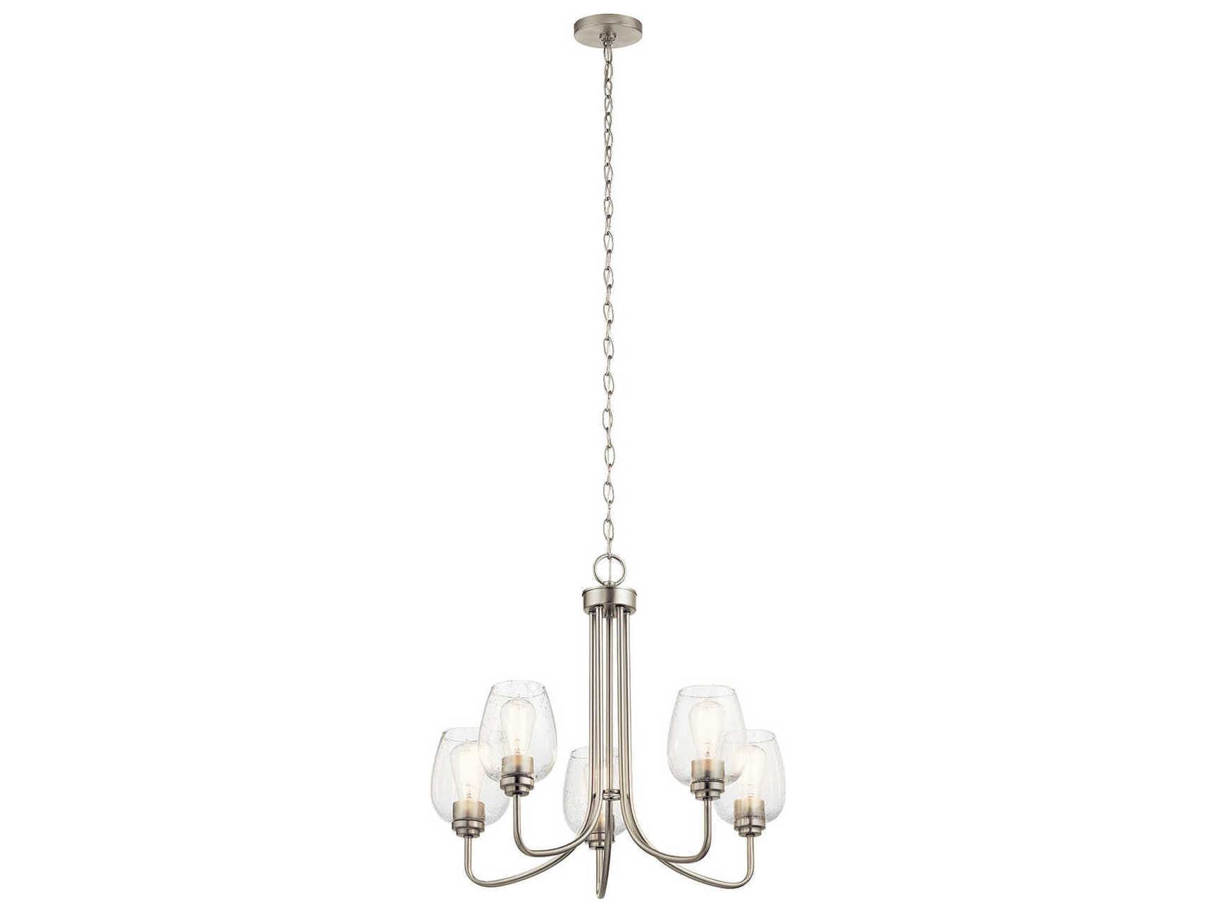 Kichler Valserrano 5-Light Brushed Nickel Glass Geometric Chandelier