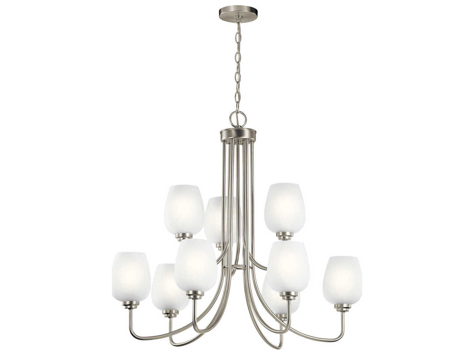 Kichler Valserrano 9-Light Brushed Nickel Glass Geometric Chandelier