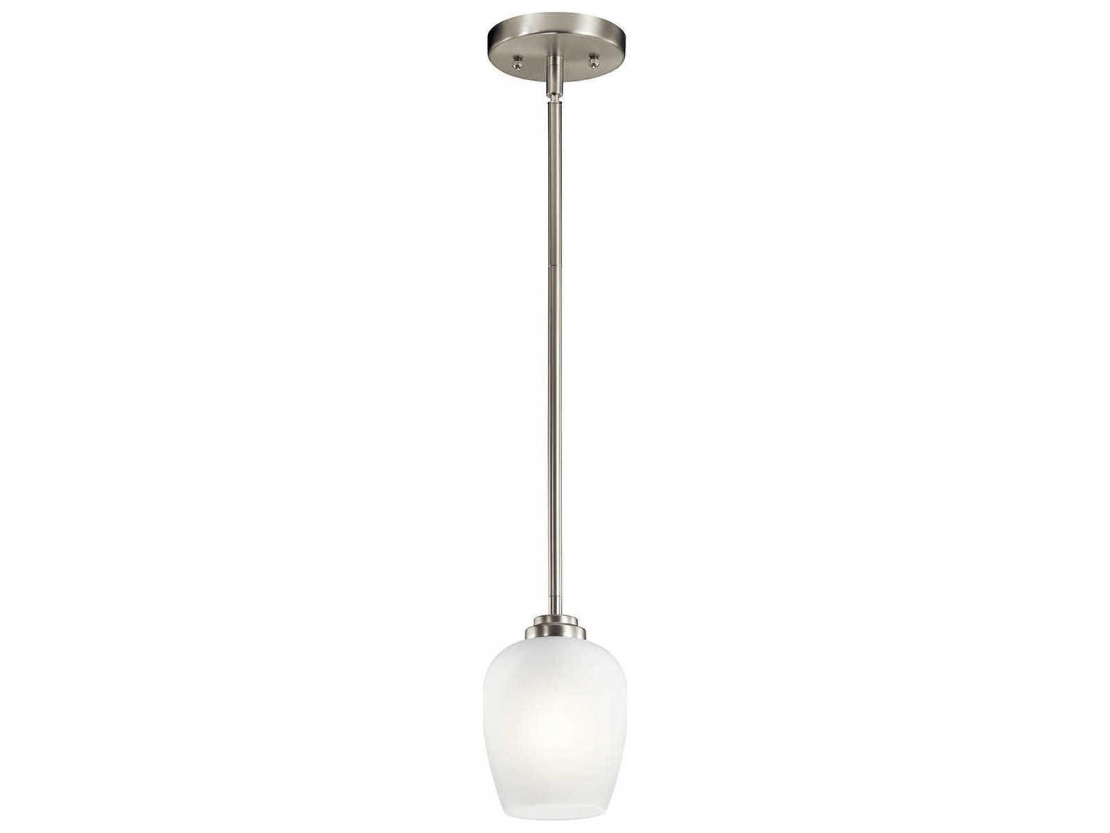 Kichler Valserrano 1-Light Brushed Nickel Glass Geometric Mini Pendant