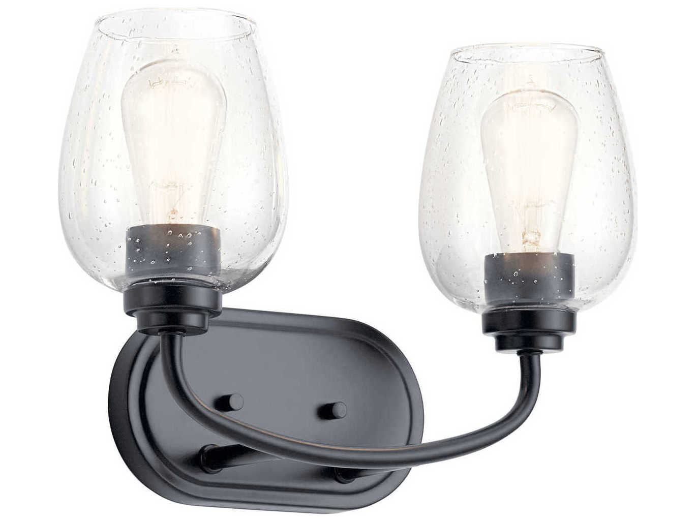 Kichler Valserrano 2-Light Black Glass Vanity Light