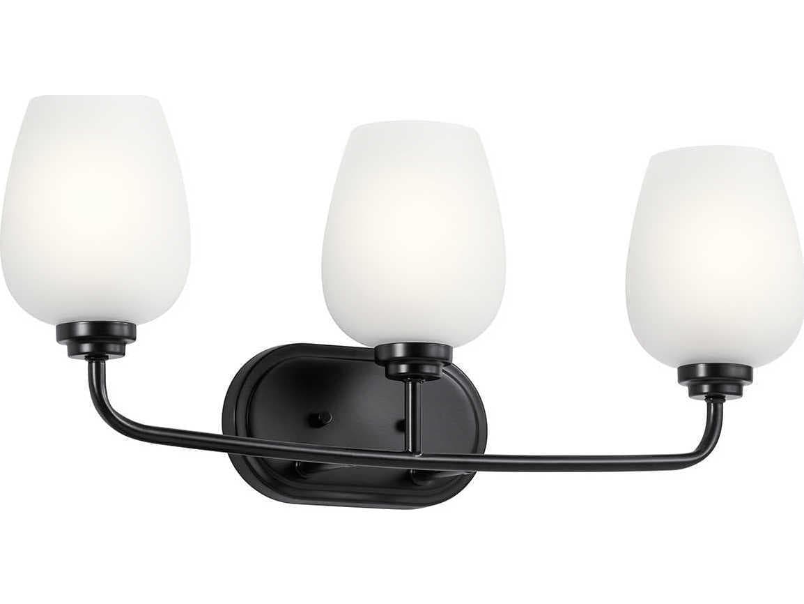 Kichler Valserrano 3-Light Black Glass Vanity Light