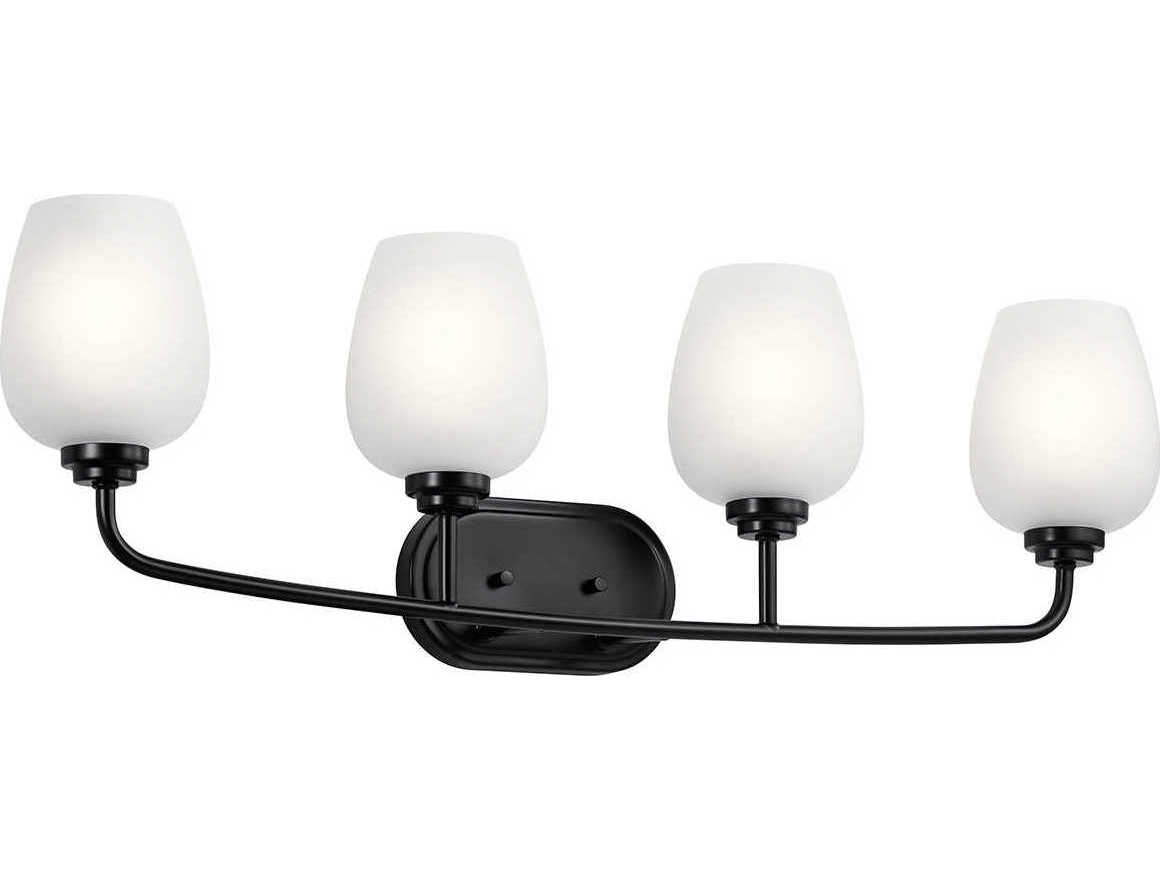 Kichler Valserrano 4-Light Black Glass Vanity Light