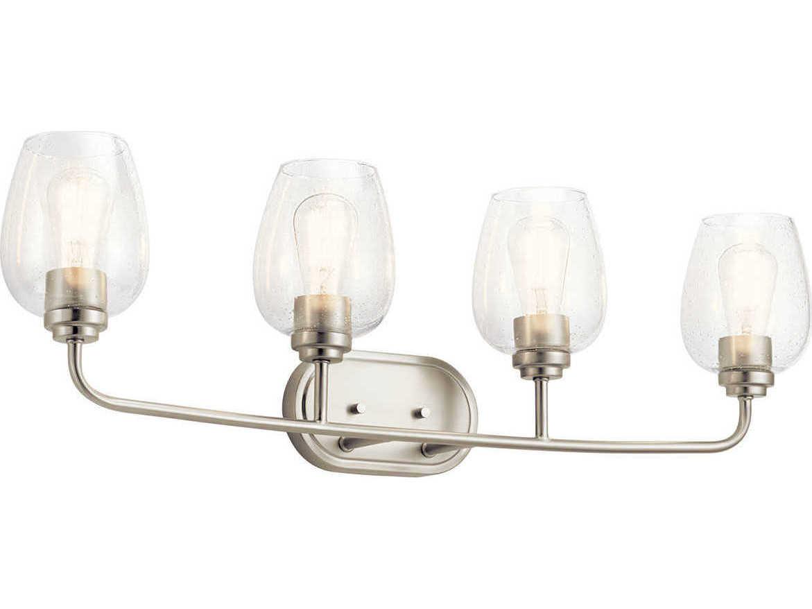 Kichler Valserrano 4-Light Brushed Nickel Glass Vanity Light