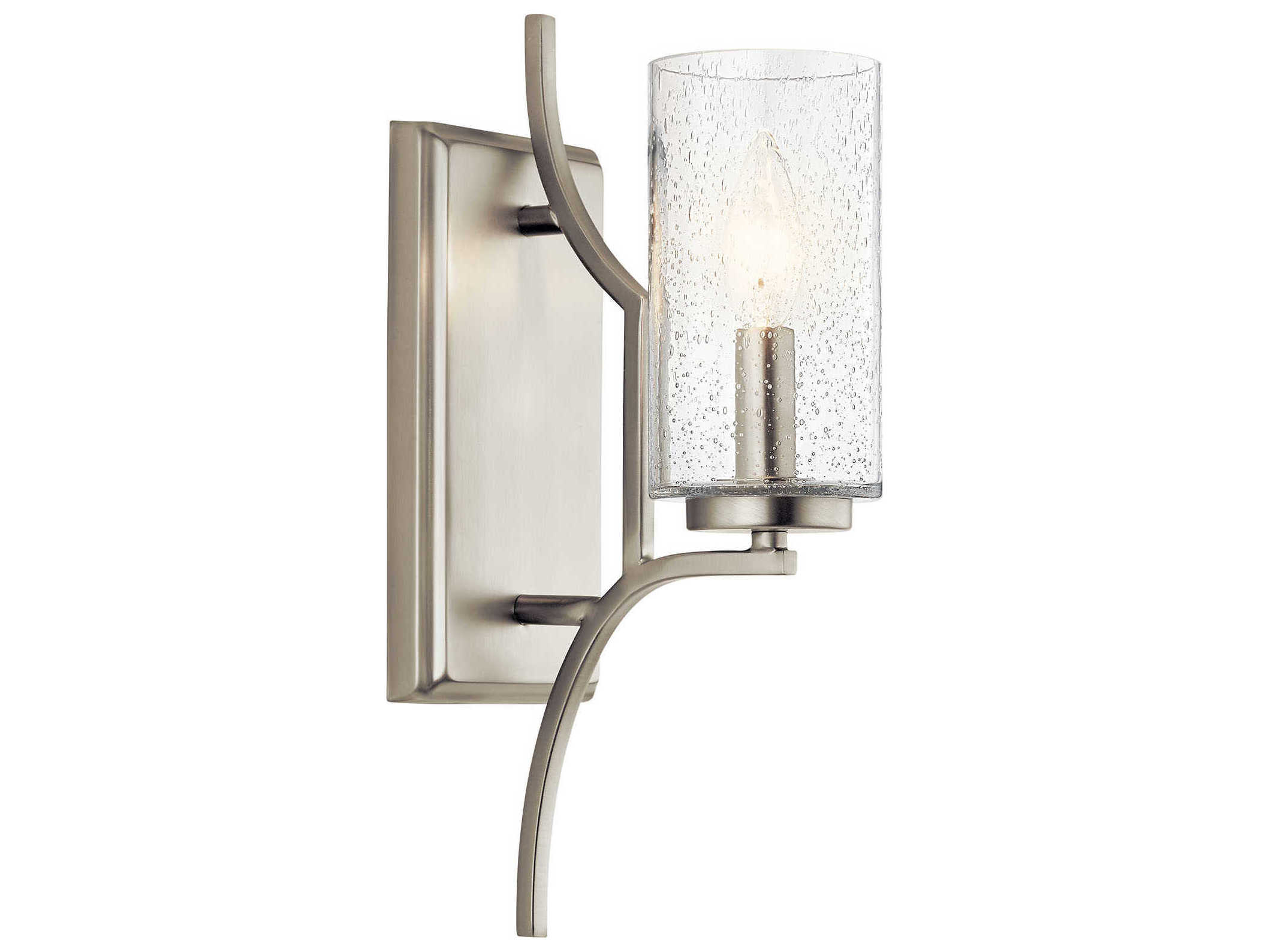Kichler Vara 1-Light Brushed Nickel Glass Wall Sconce