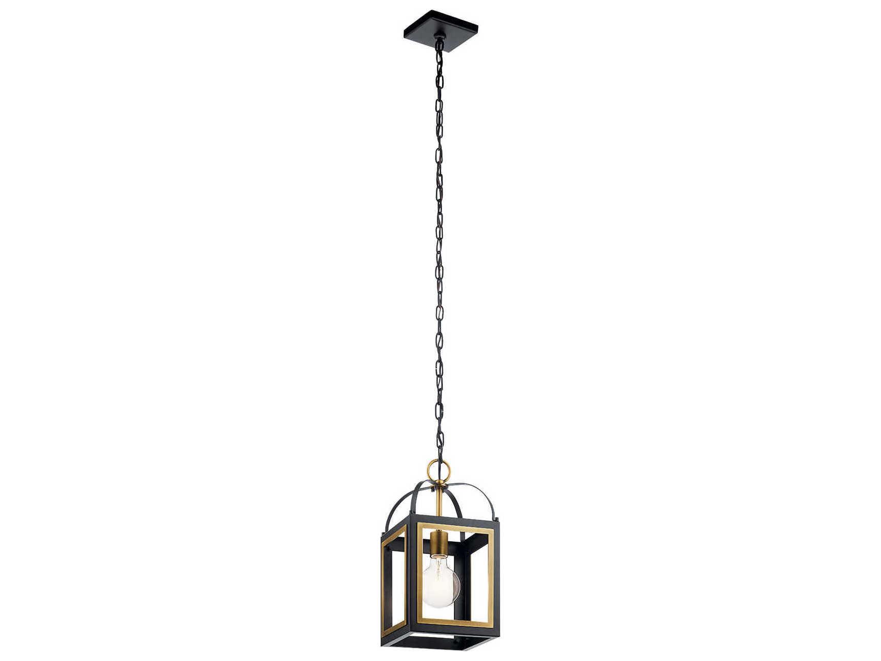Kichler Vath 1-Light Black Natural Brass Mini Pendant
