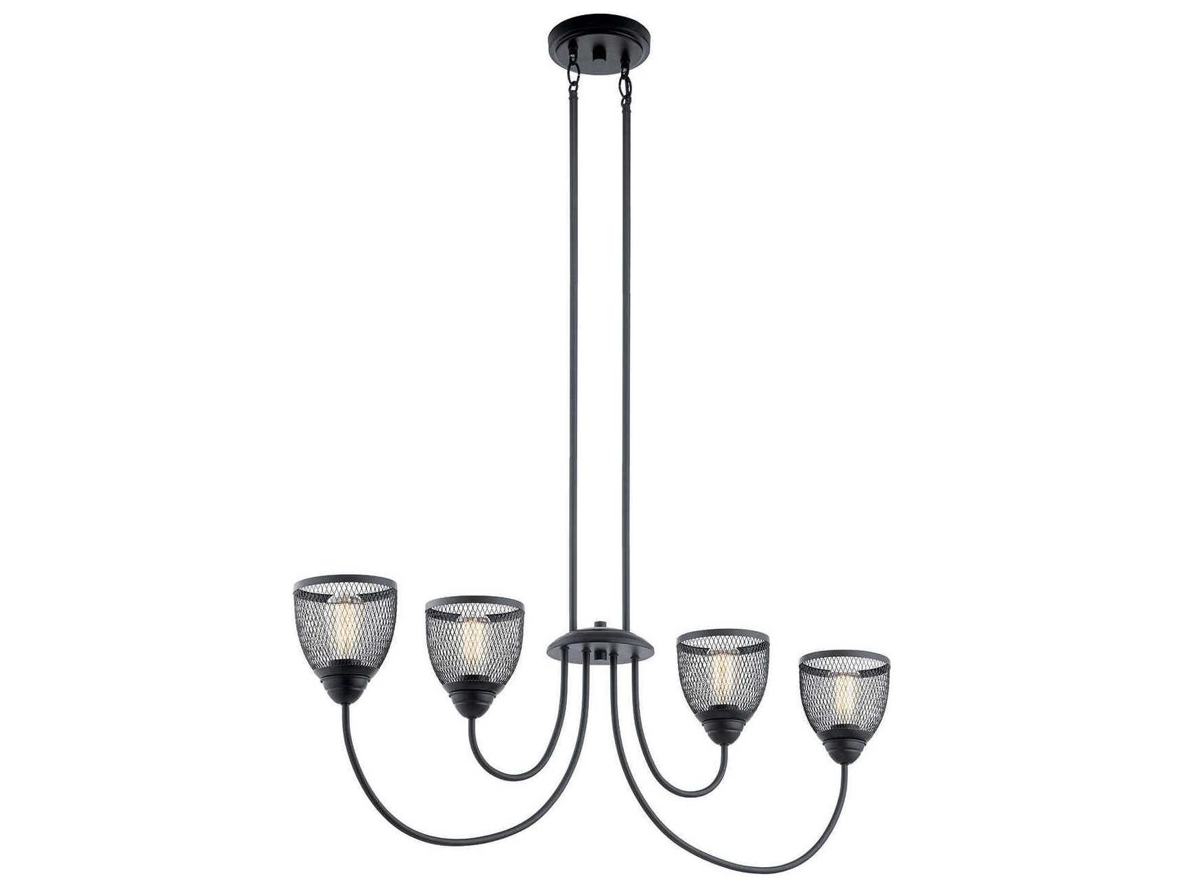 Kichler Voclain 4-Light Black Bell Island Pendant