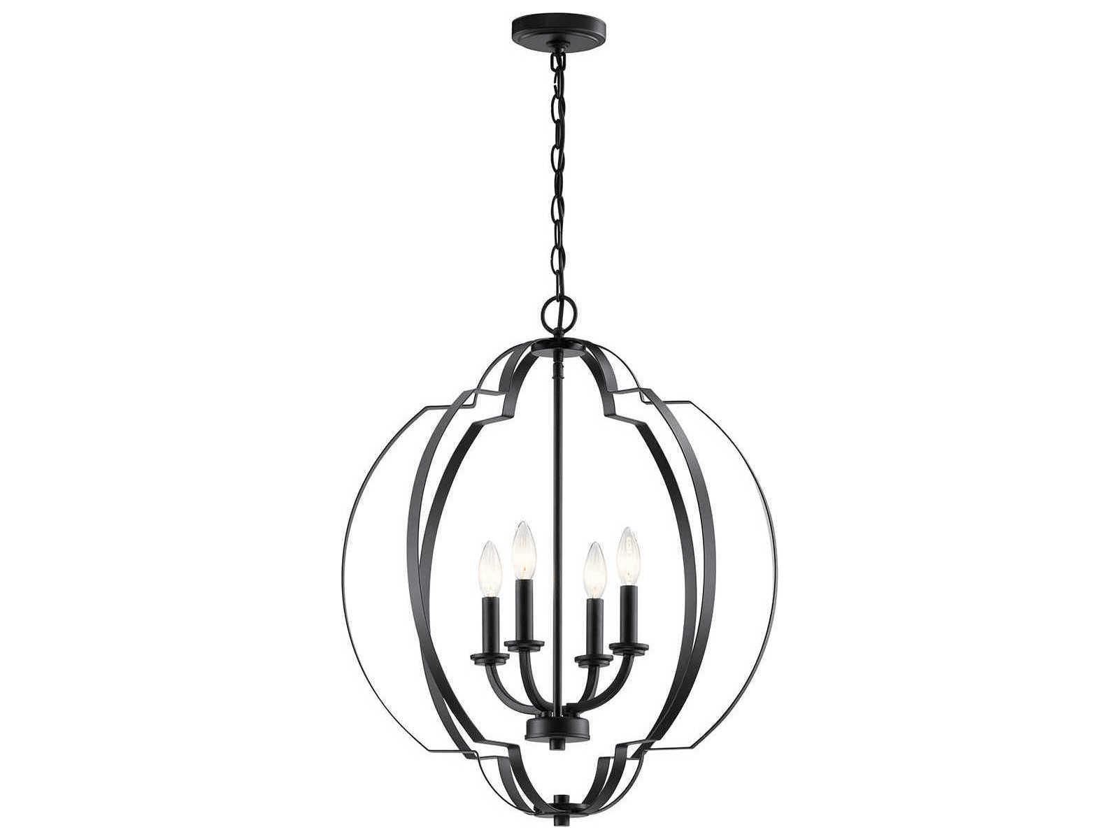 Kichler Voleta 4-Light Black Candelabra Geometric Chandelier