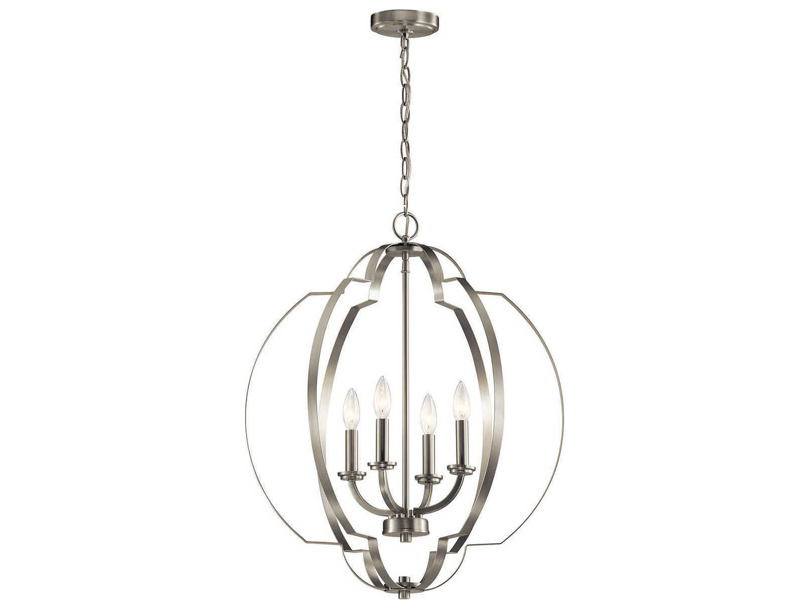 Kichler Voleta 4-Light Brushed Nickel Candelabra Geometric Chandelier