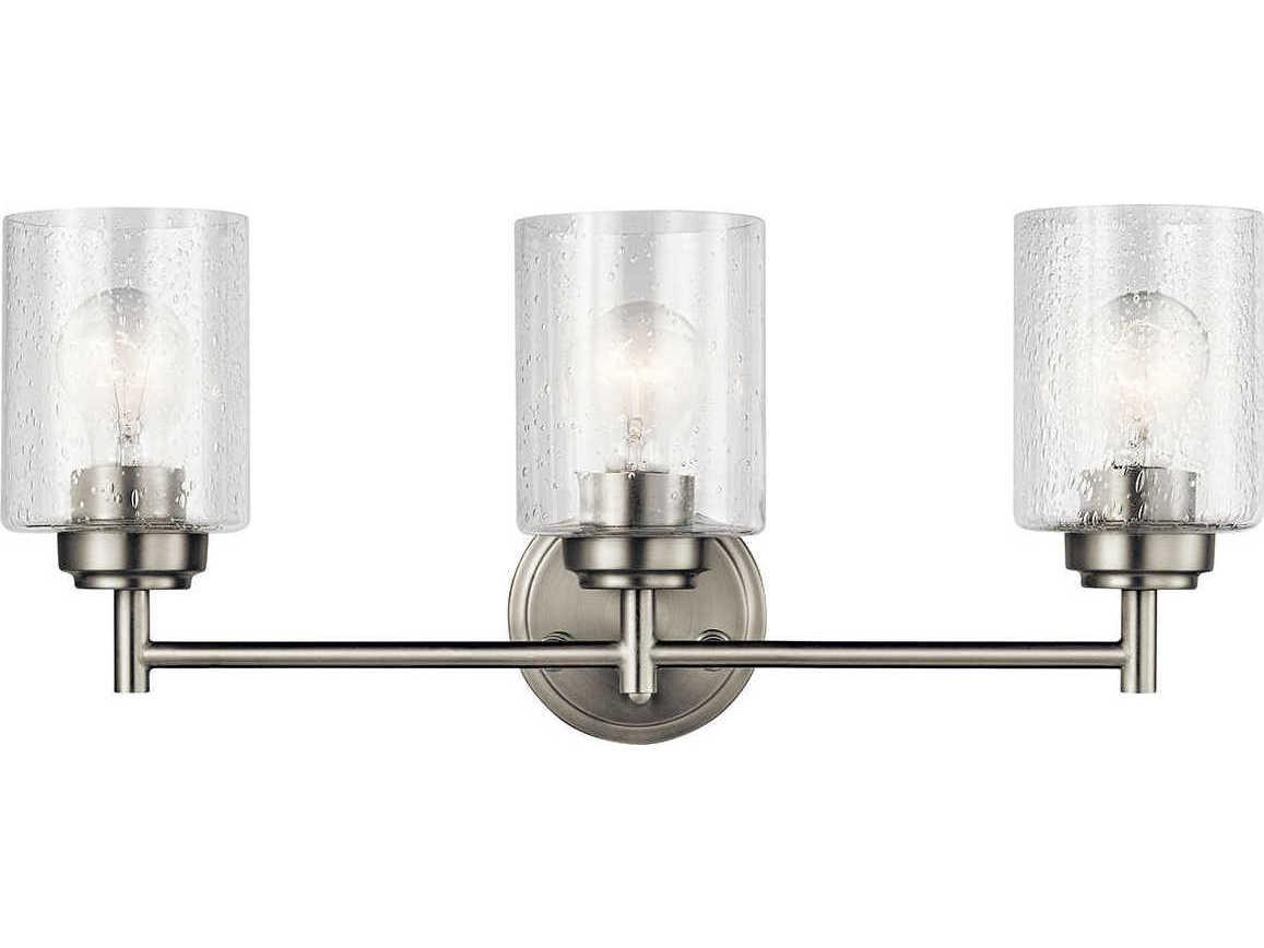 Kichler Winslow 3-Light Brushed Nickel Glass Vanity Light