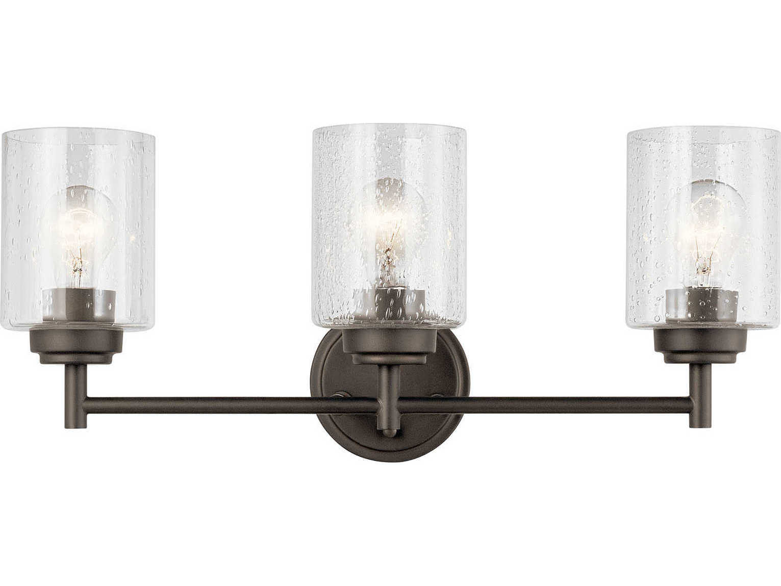 Kichler Winslow 3-Light Olde Bronze Glass Vanity Light