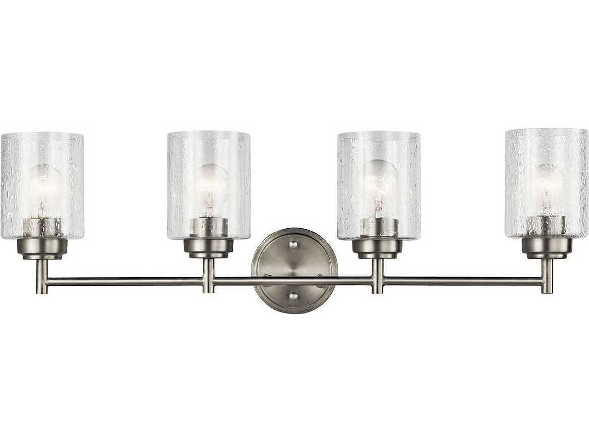 Kichler Winslow 4-Light Brushed Nickel Glass Vanity Light