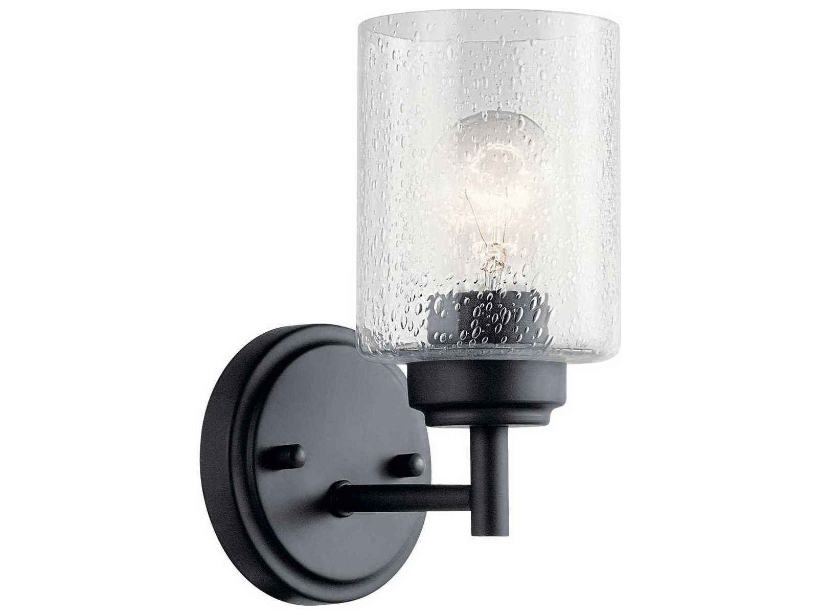 Kichler Winslow 1-Light Black Glass Wall Sconce