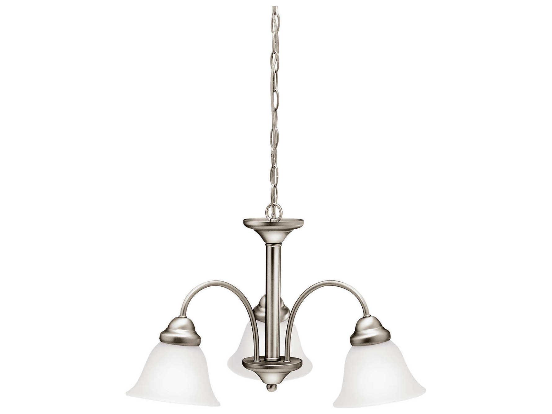 Kichler Wynberg 3-Light Brushed Nickel Glass Bell Chandelier