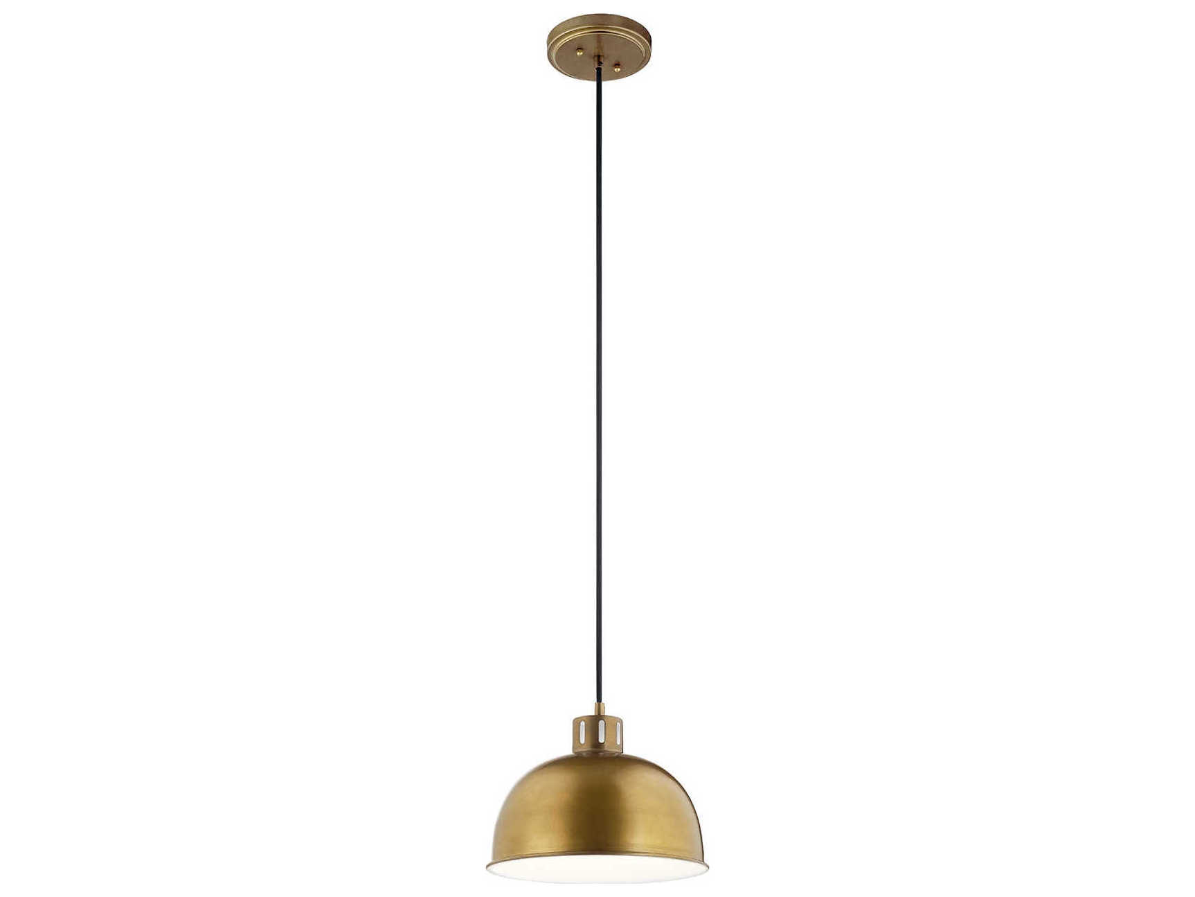 Kichler Zailey 1-Light Natural Brass Dome Mini Pendant