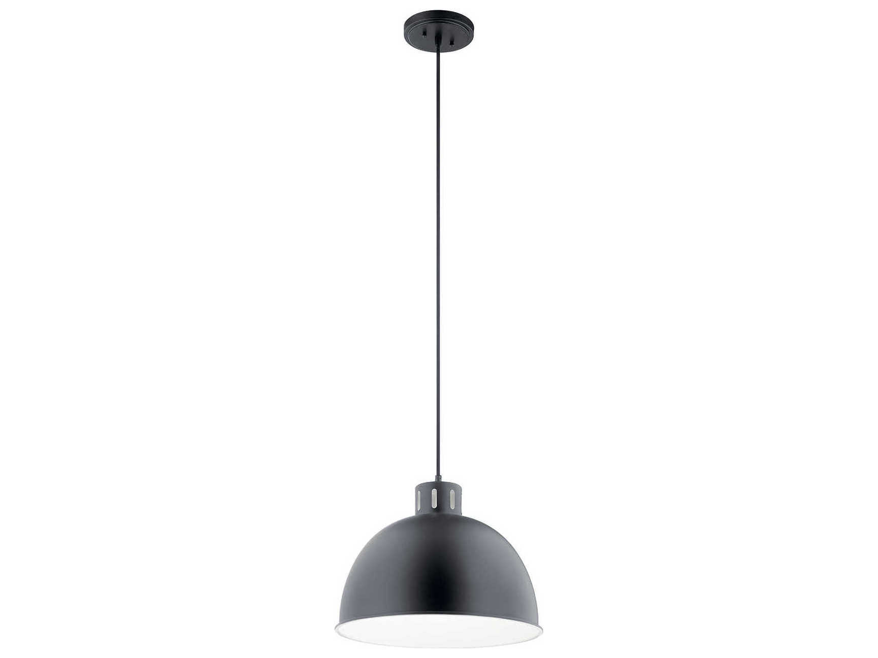 Kichler Zailey 1-Light Black Dome Pendant