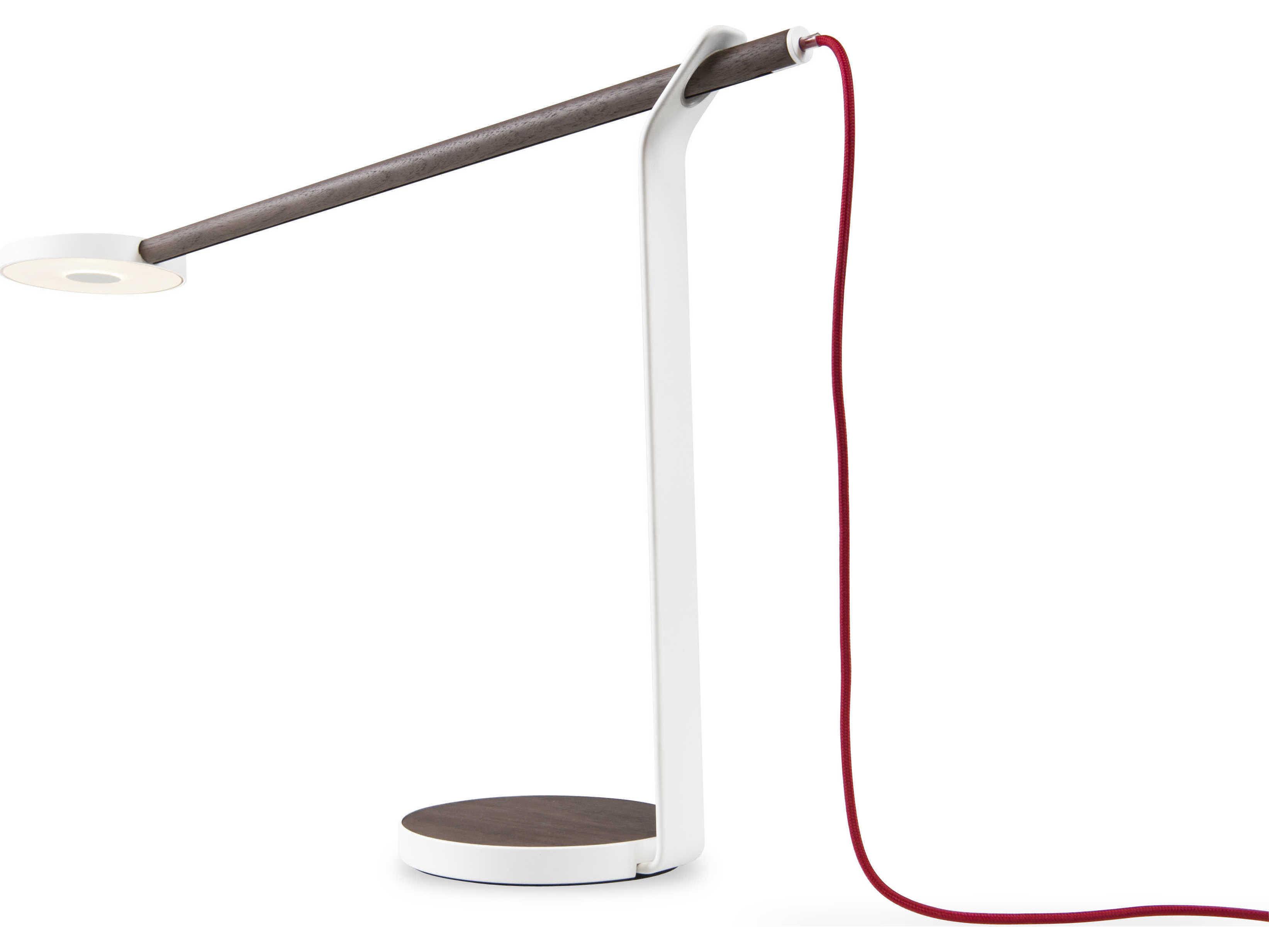 Koncept Gravy LED Walnut Matte White Brown Desk Lamp
