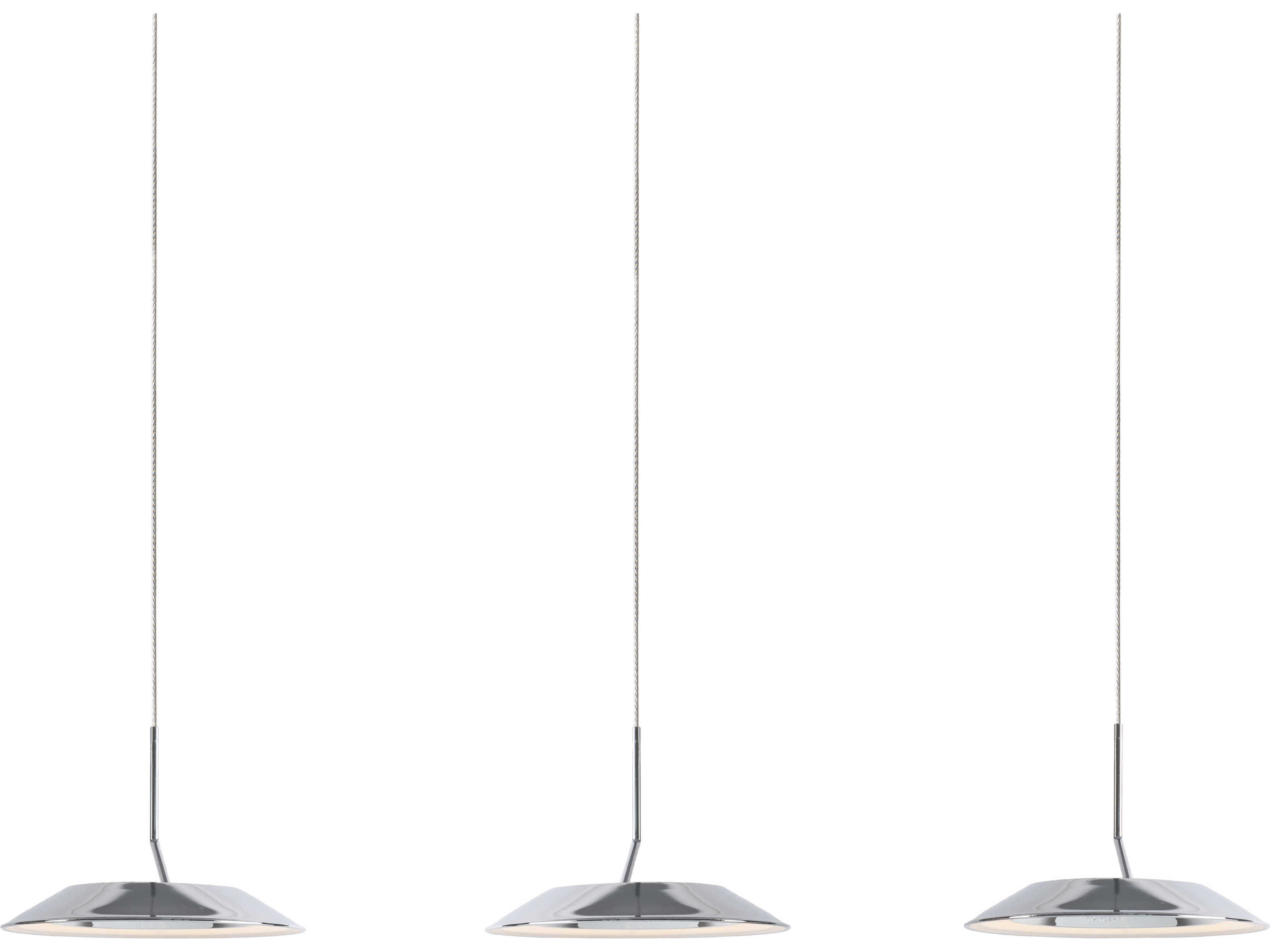 Koncept Royyo 3-Light Chrome Matte White LED Round Island Pendant