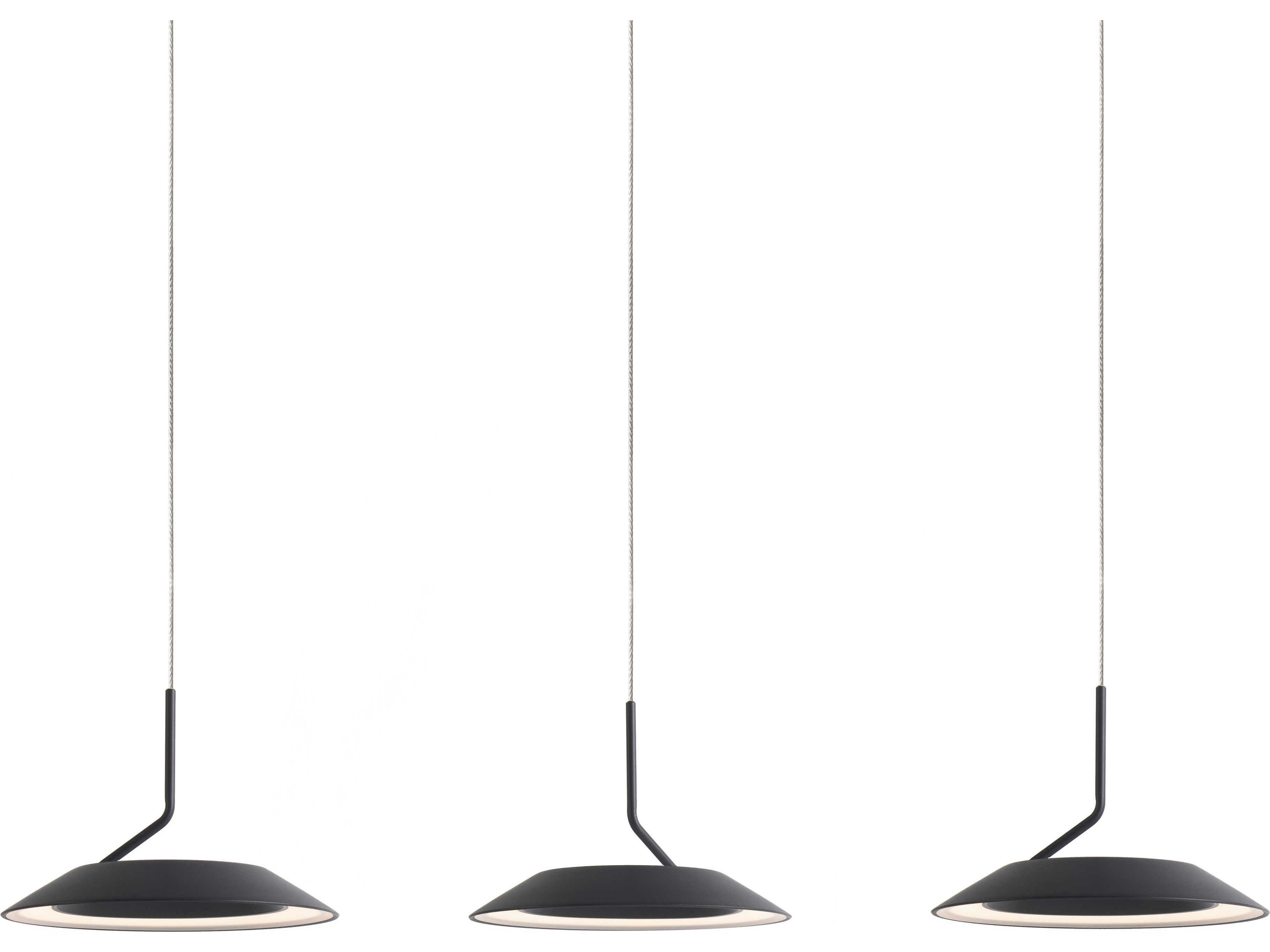 Koncept Royyo 3-Light Matte Black LED Round Island Pendant