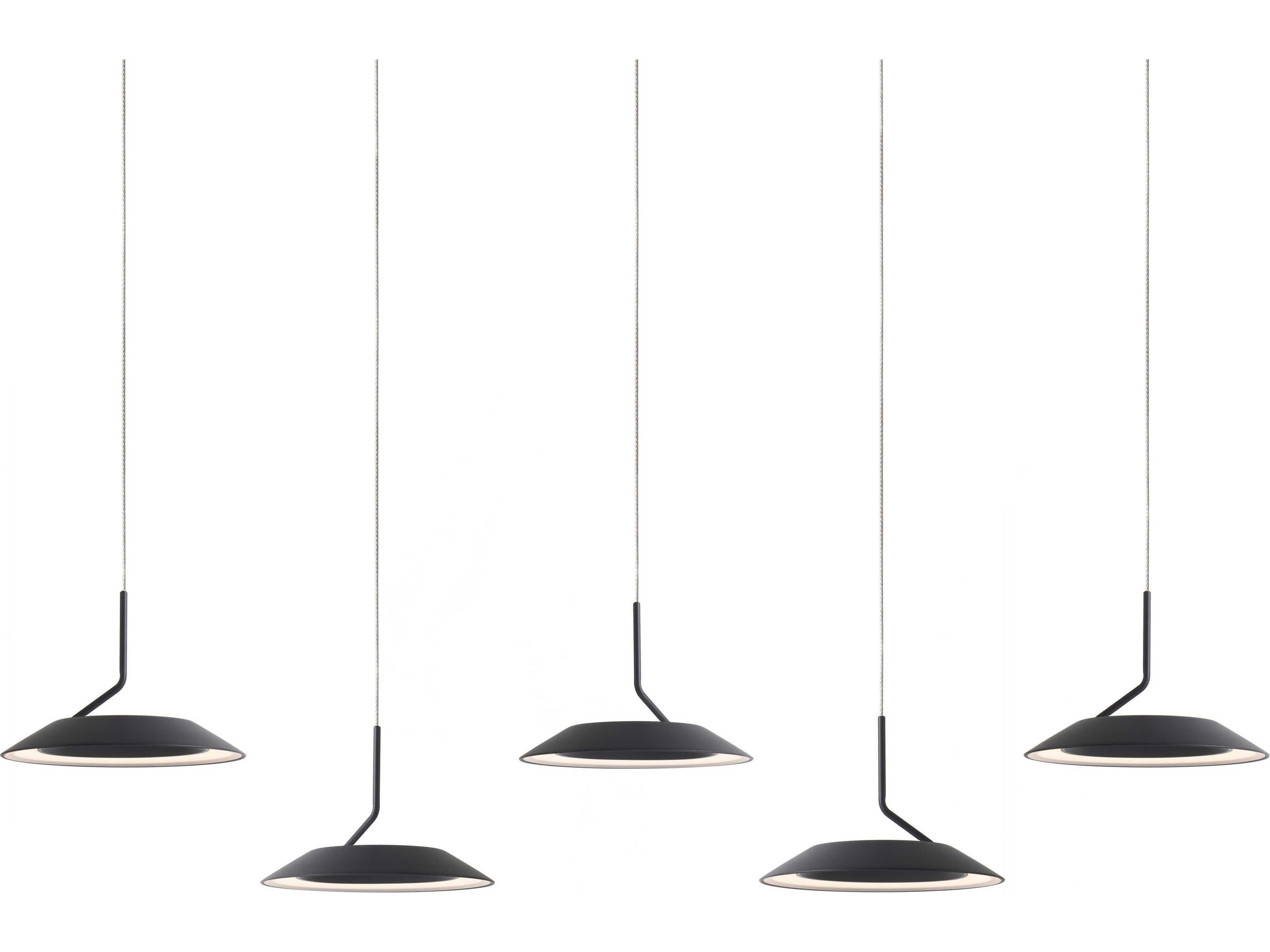 Koncept Royyo 5-Light Matte Black LED Round Island Pendant