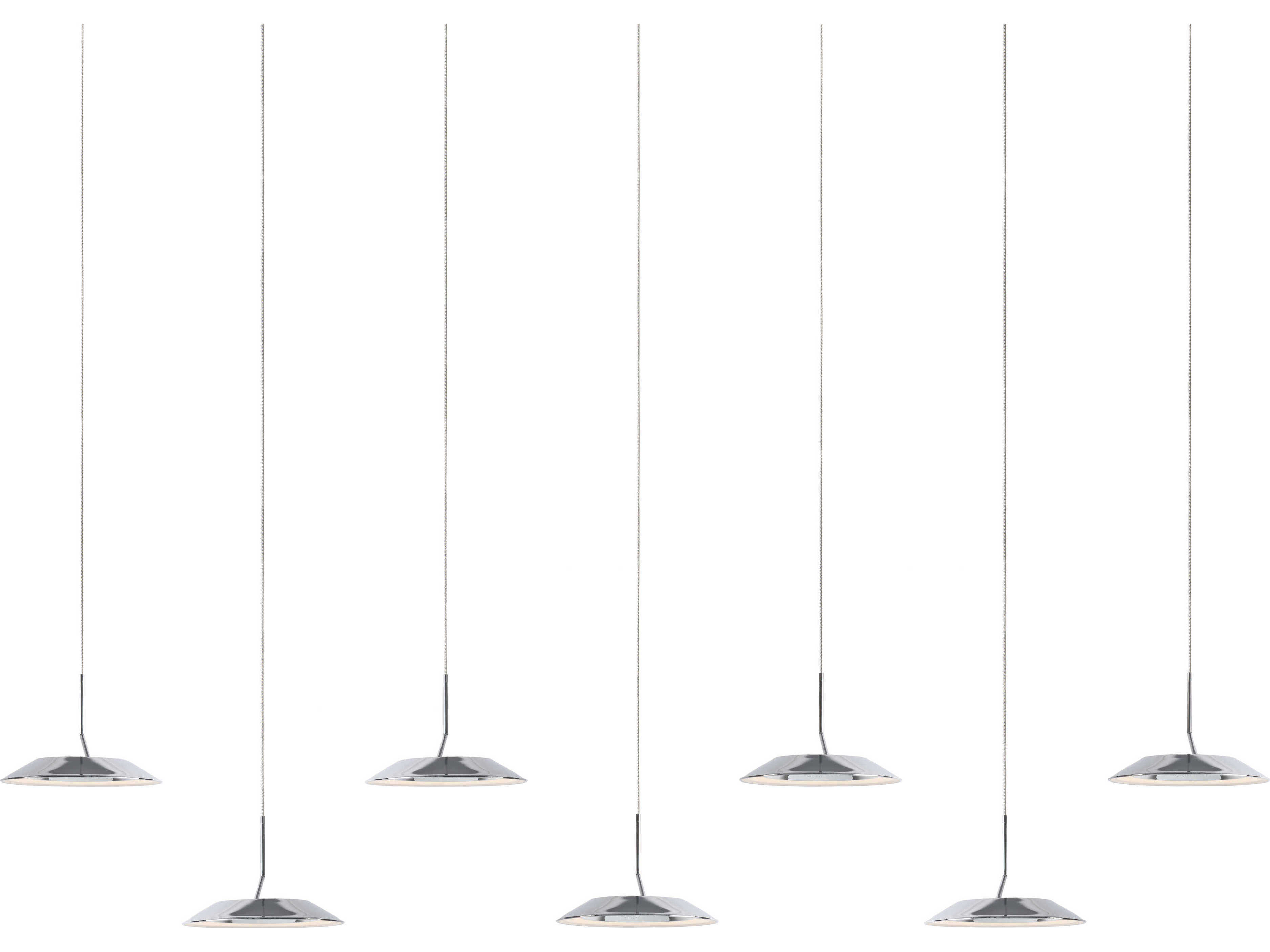 Koncept Royyo 7-Light Chrome Matte White LED Round Island Pendant