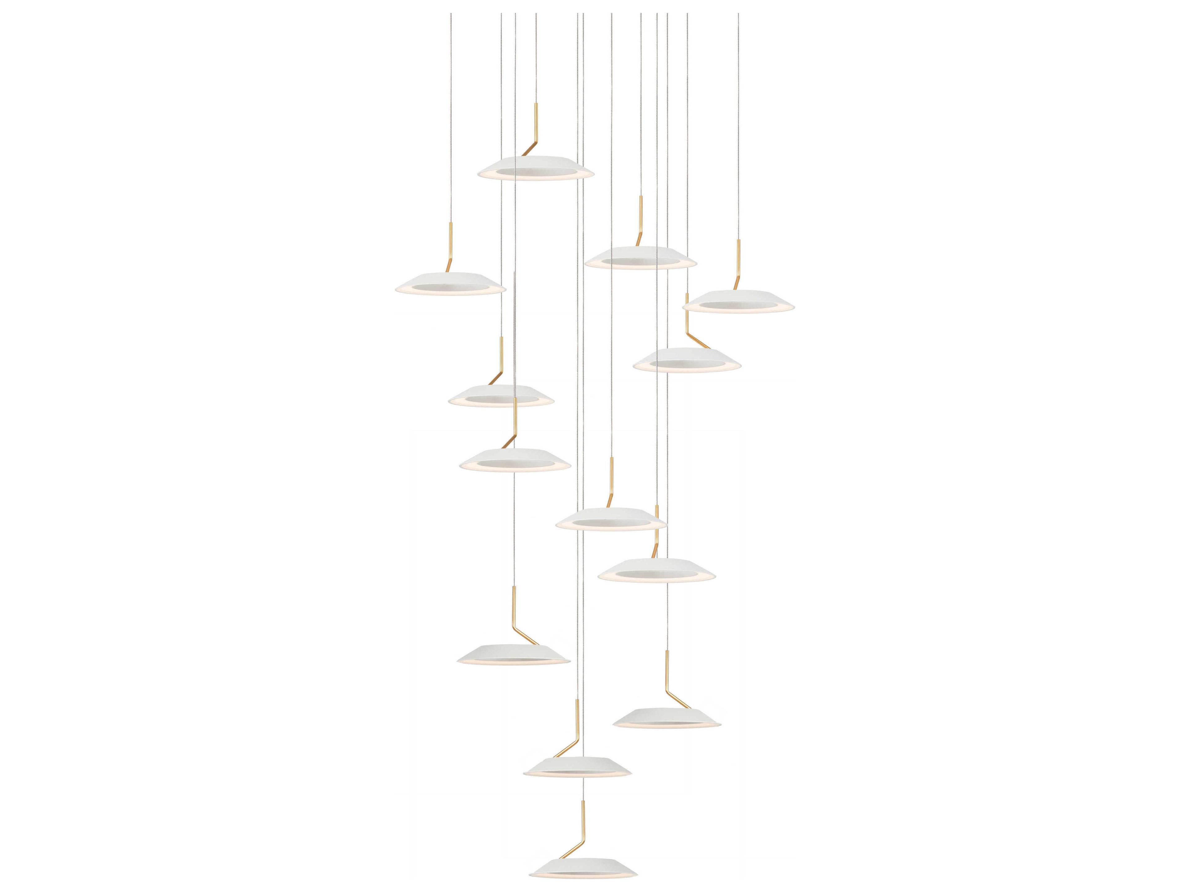 Koncept Royyo 13-Light Matte White Gold LED Round Pendant