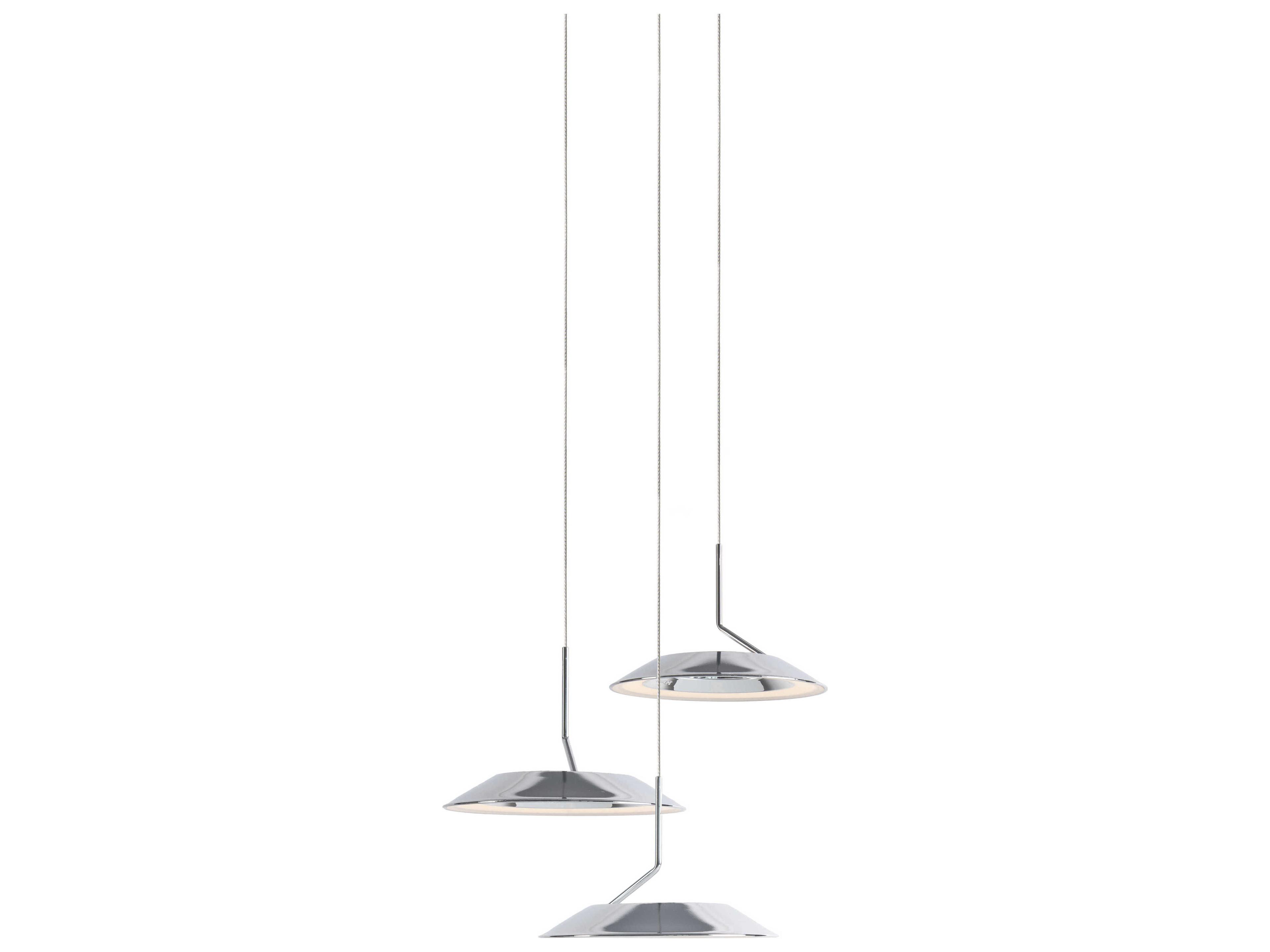 Koncept Royyo 3-Light Chrome Matte White LED Round Pendant