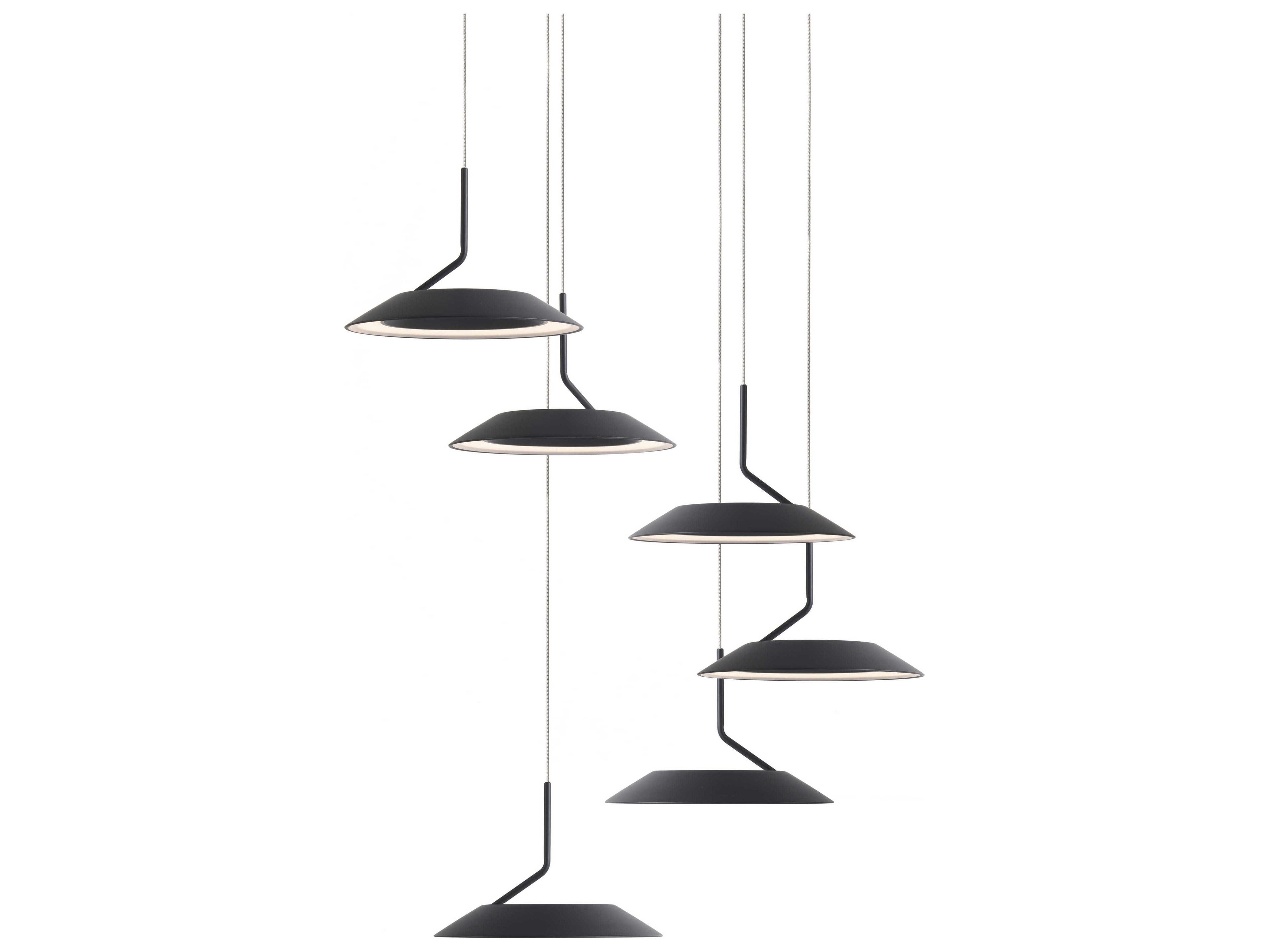 Koncept Royyo 6-Light Matte Black LED Round Pendant