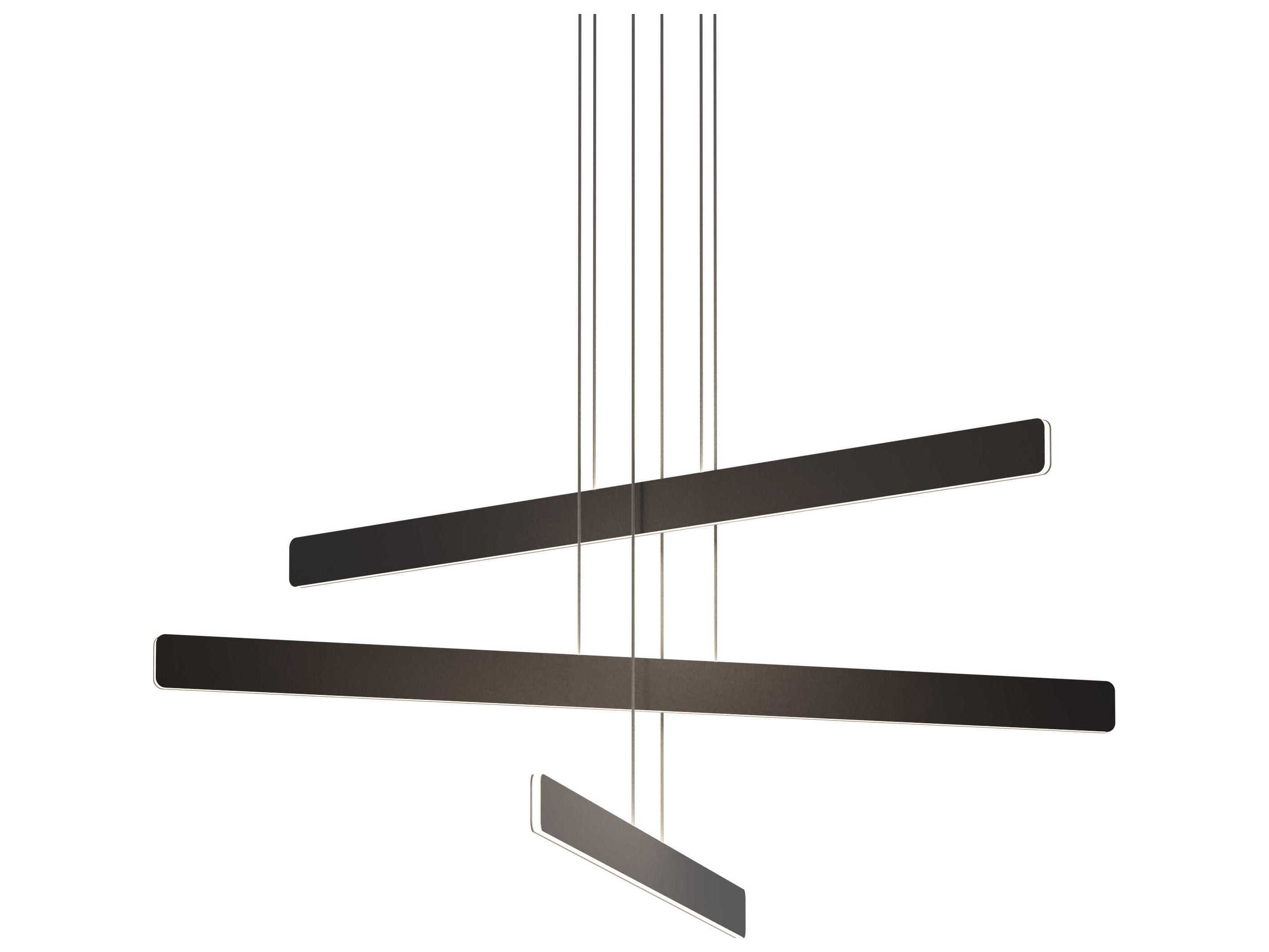 Koncept Sub 3-Light Matte Black LED Linear Tiered Island Pendant