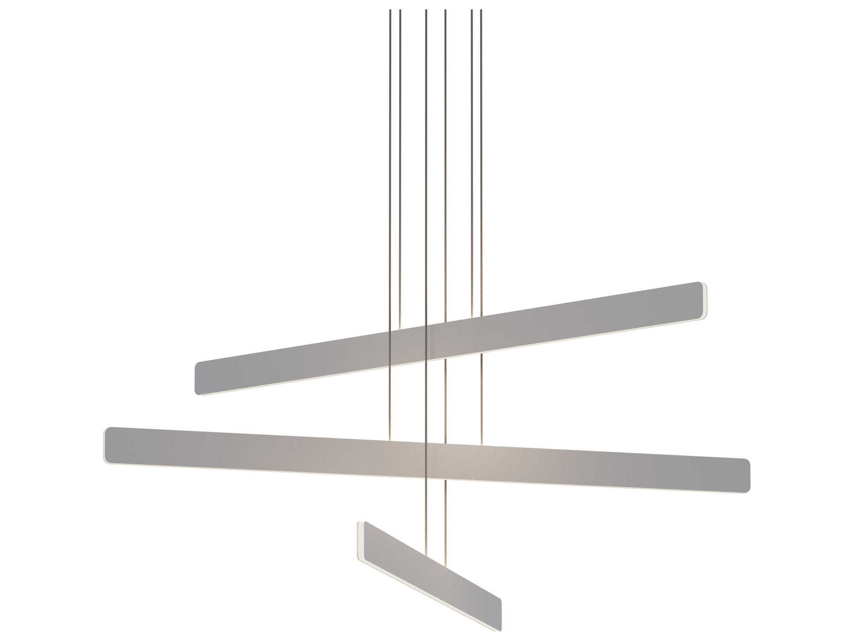 Koncept Sub 3-Light Silver LED Linear Tiered Island Pendant