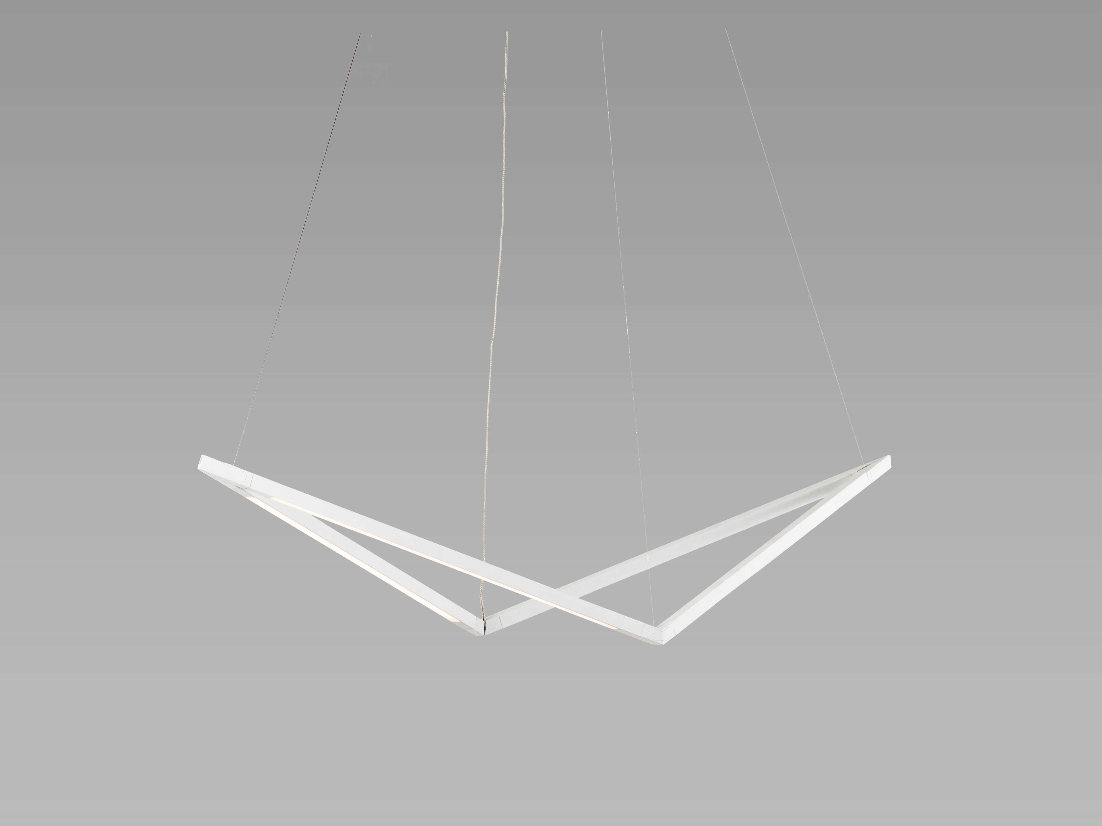 Koncept Z-bar Matte White LED Geometric Linear Island Pendant