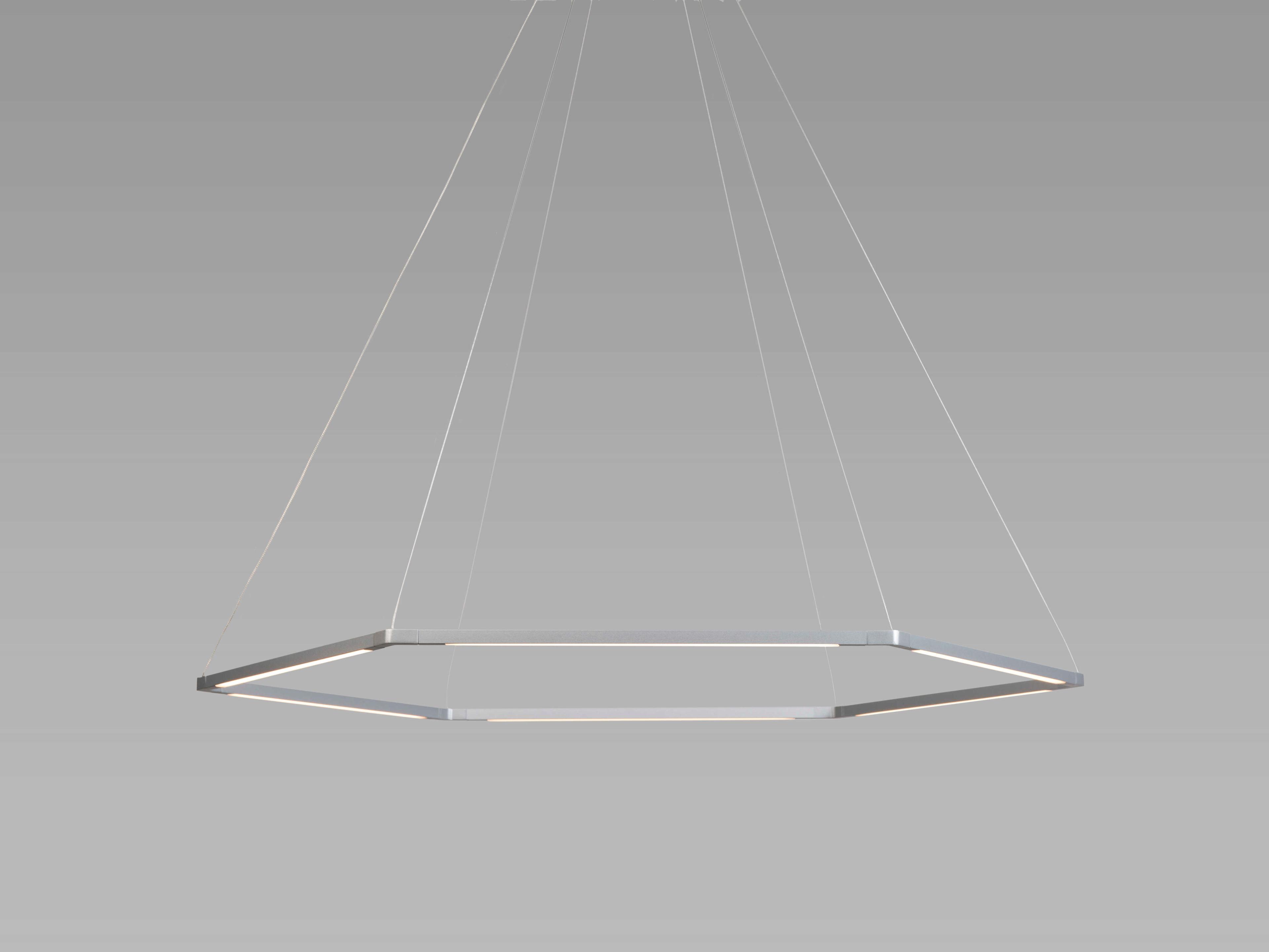 Koncept Z-bar Silver LED Geometric Linear Pendant
