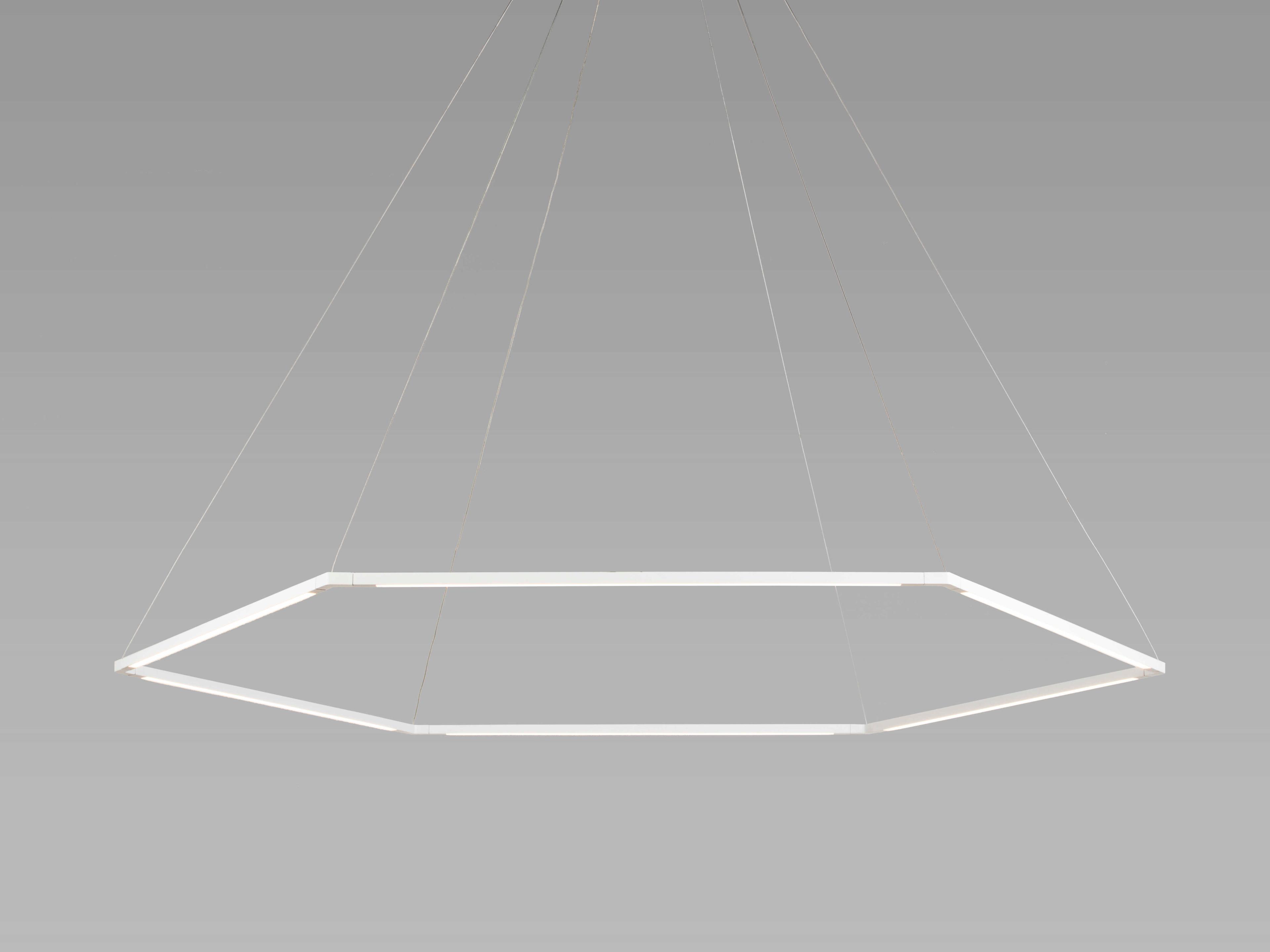 Koncept Z-bar Matte White LED Geometric Linear Pendant