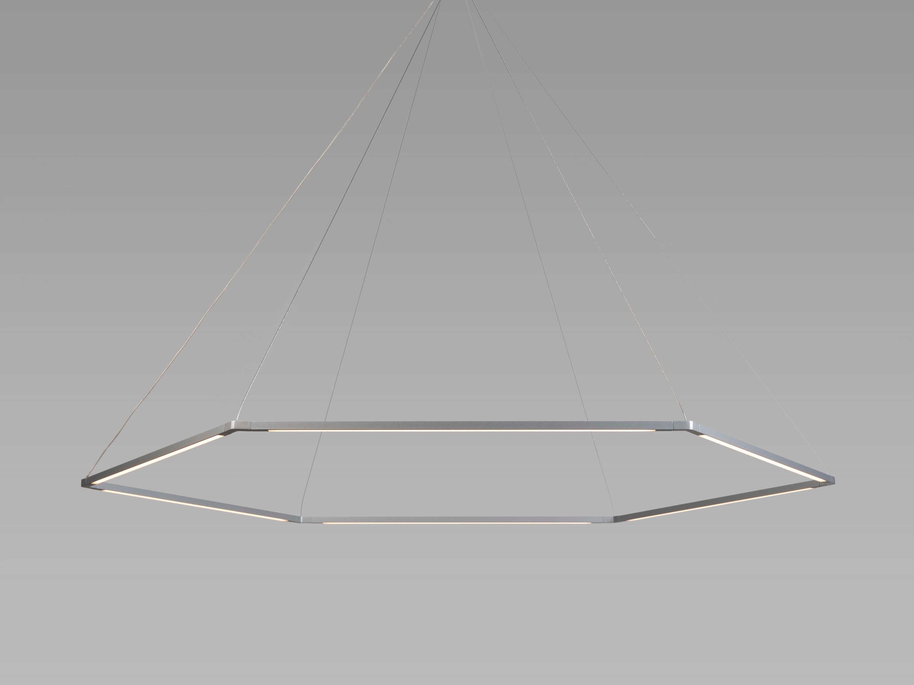Koncept Z-bar Silver LED Geometric Linear Pendant
