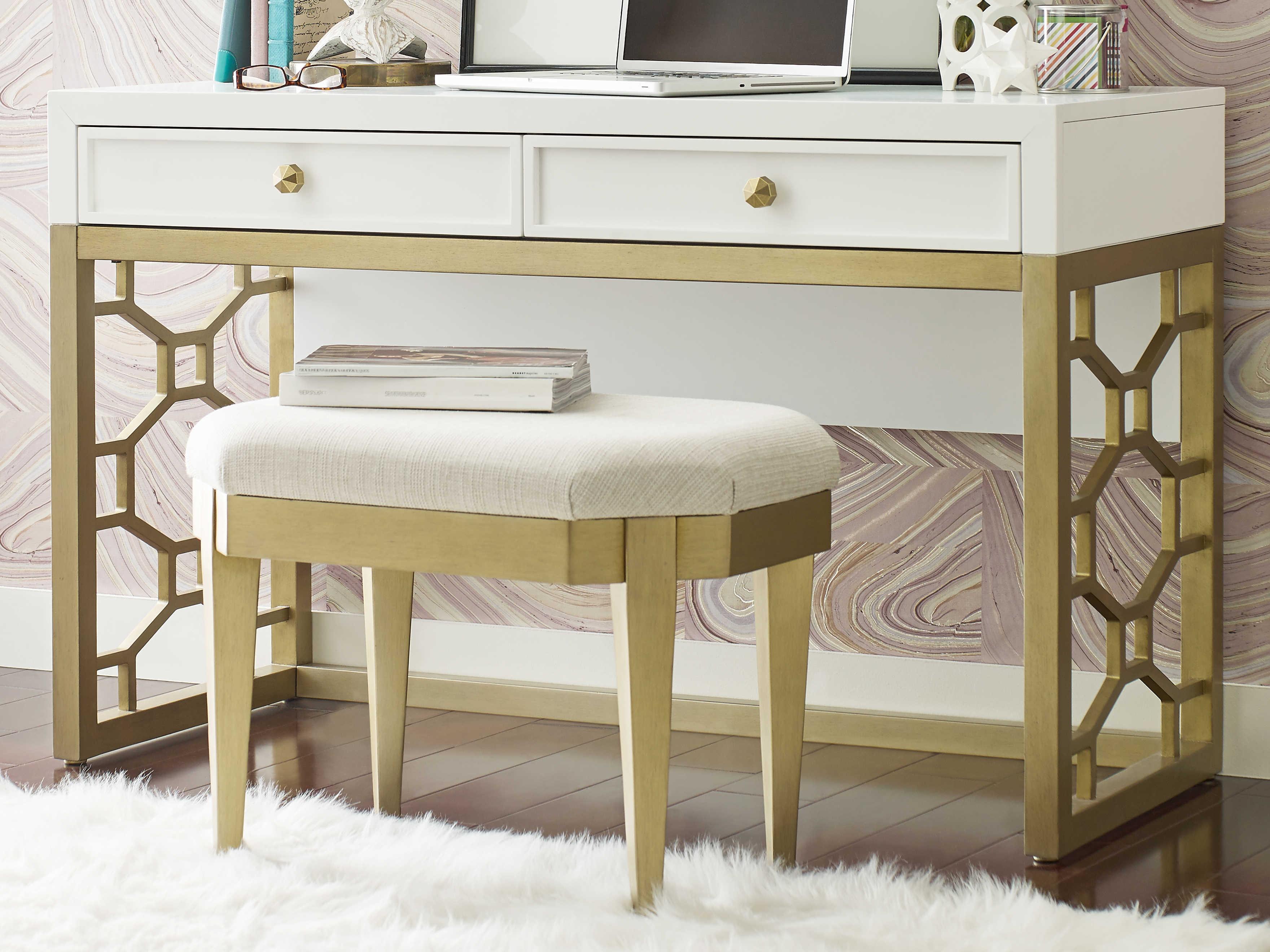 Legacy Classic Chelsea By Rachael Ray White With Gold Accents Hardwood Secretary Desk