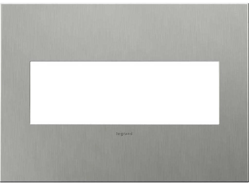Legrand Cast Metals Brushed Stainless Three-Gang Wall Plate