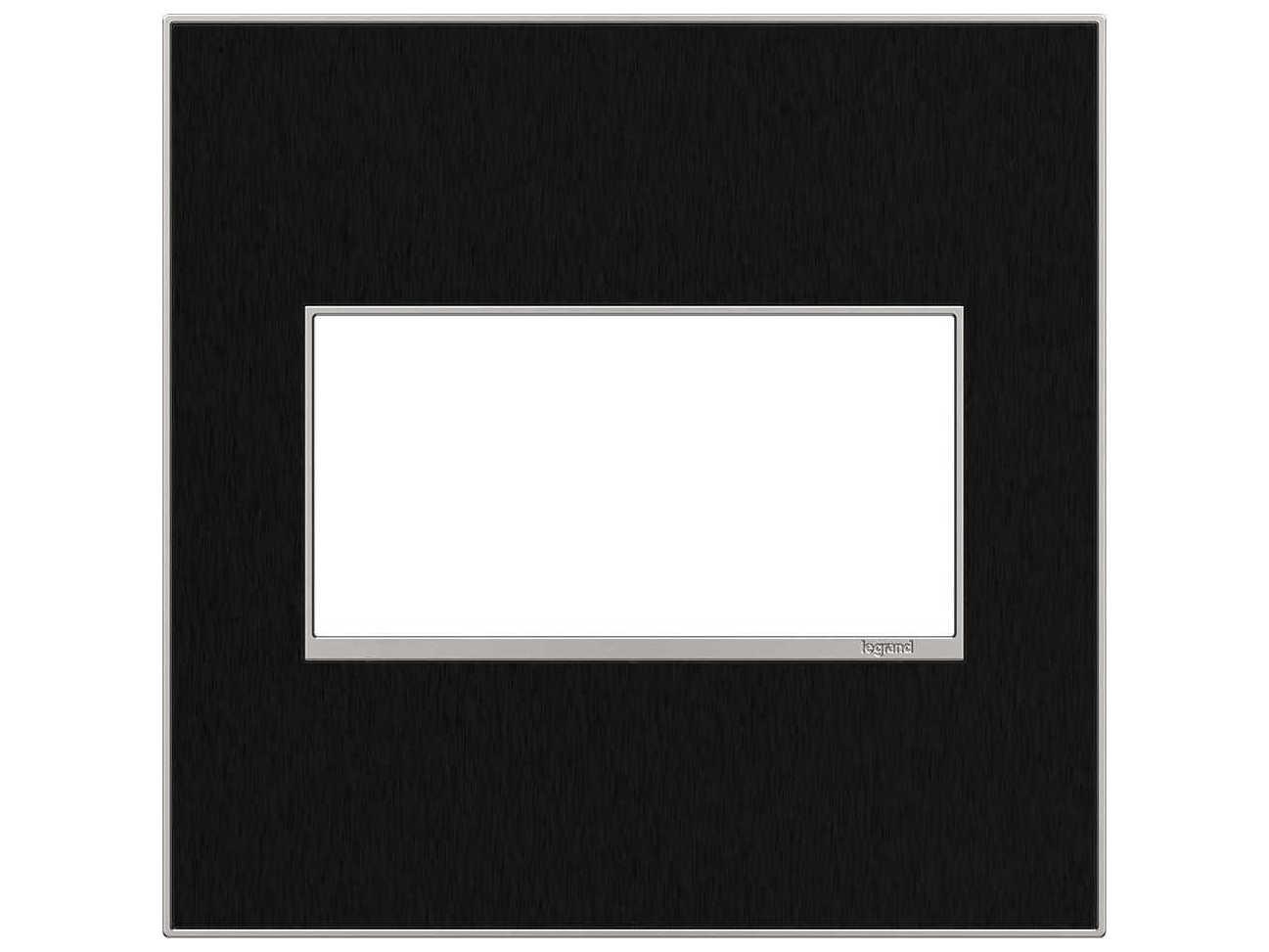 Legrand Real Materials Black Stainless Two-Gang Wall Plate