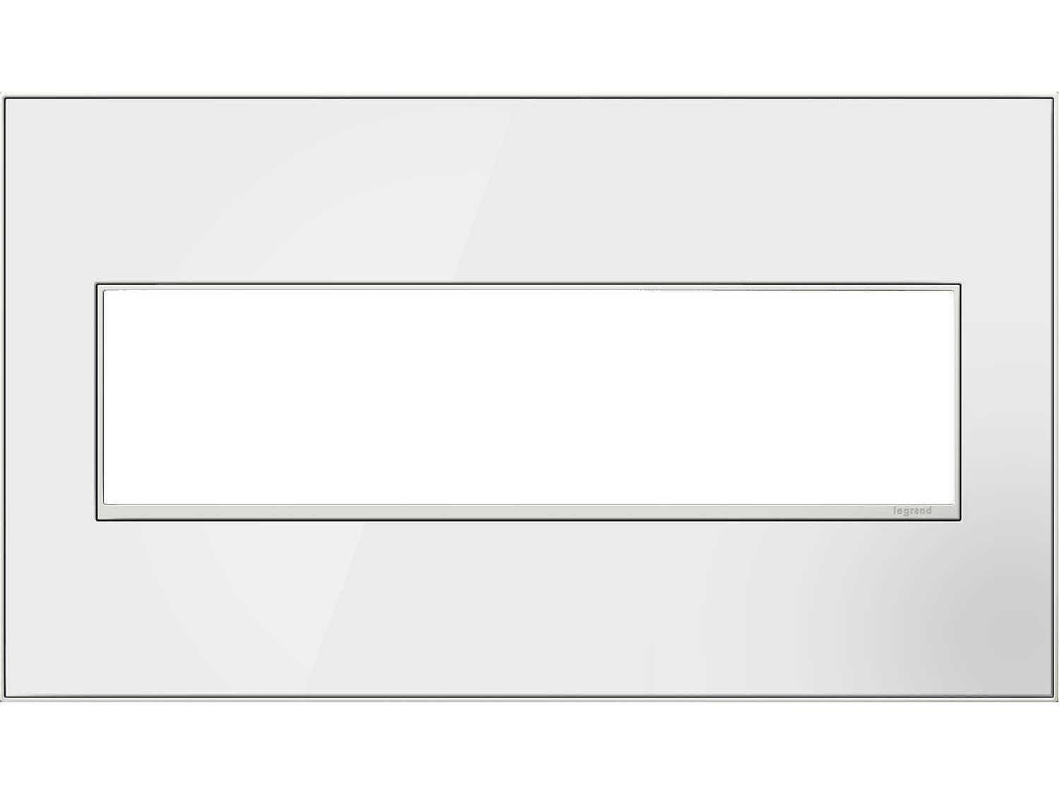 Legrand Real Materials Mirror White-on-White Four-Gang Wall Plate