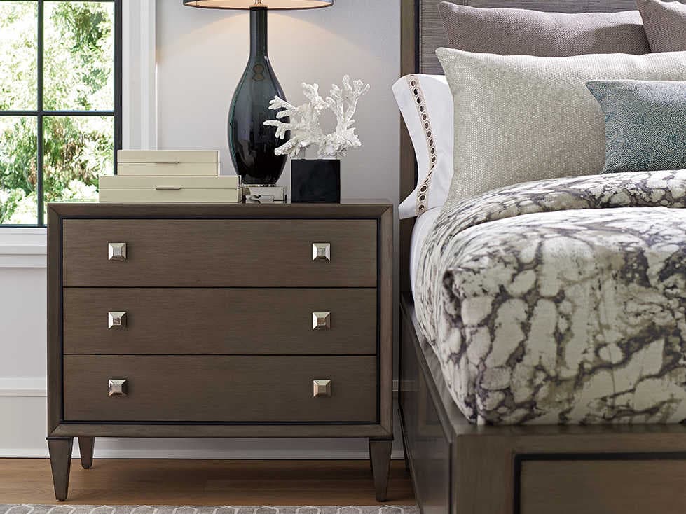 Lexington Ariana 3-Drawers Brown Solid Wood Nightstand
