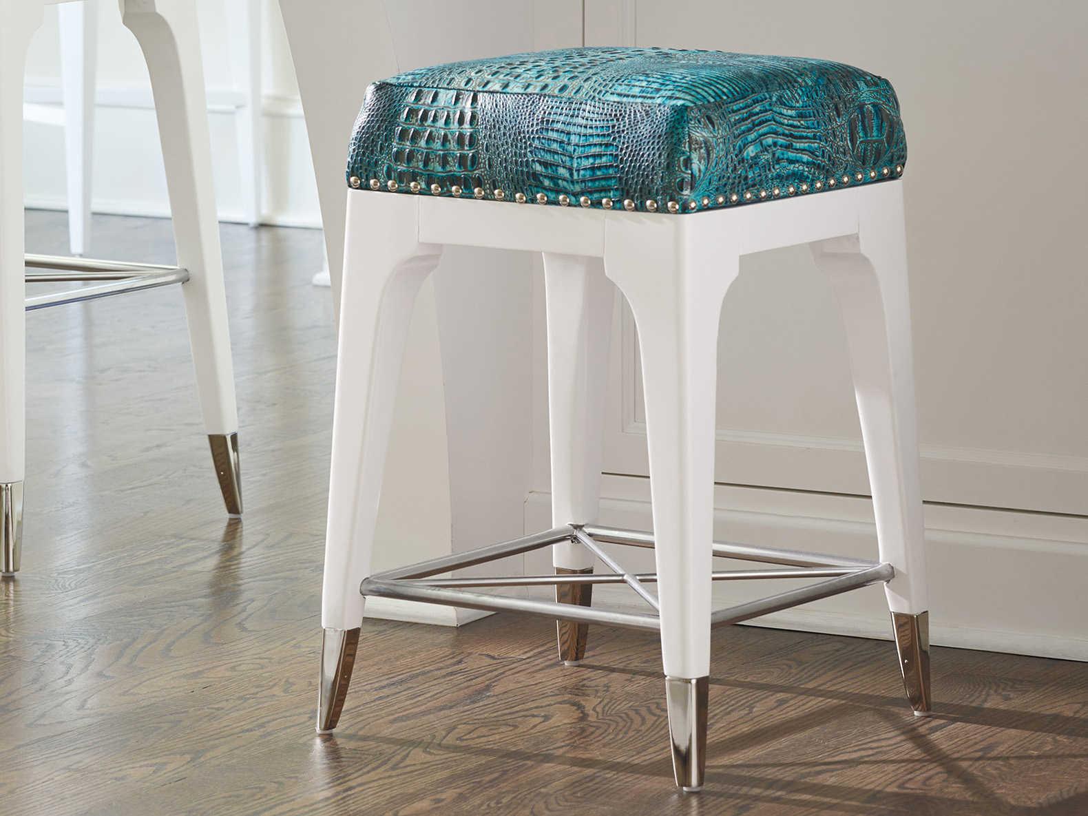 Lexington Avondale Leather Maple Wood Counter Stool