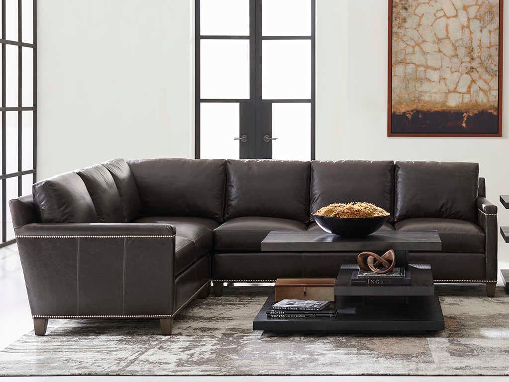Lexington Carrera Brown Leather Sectional Sofa