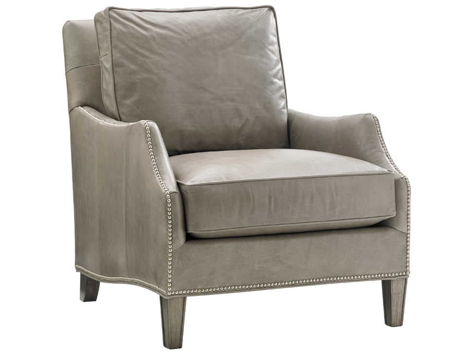 Lexington Kensington Place Gray Leather Accent Chair