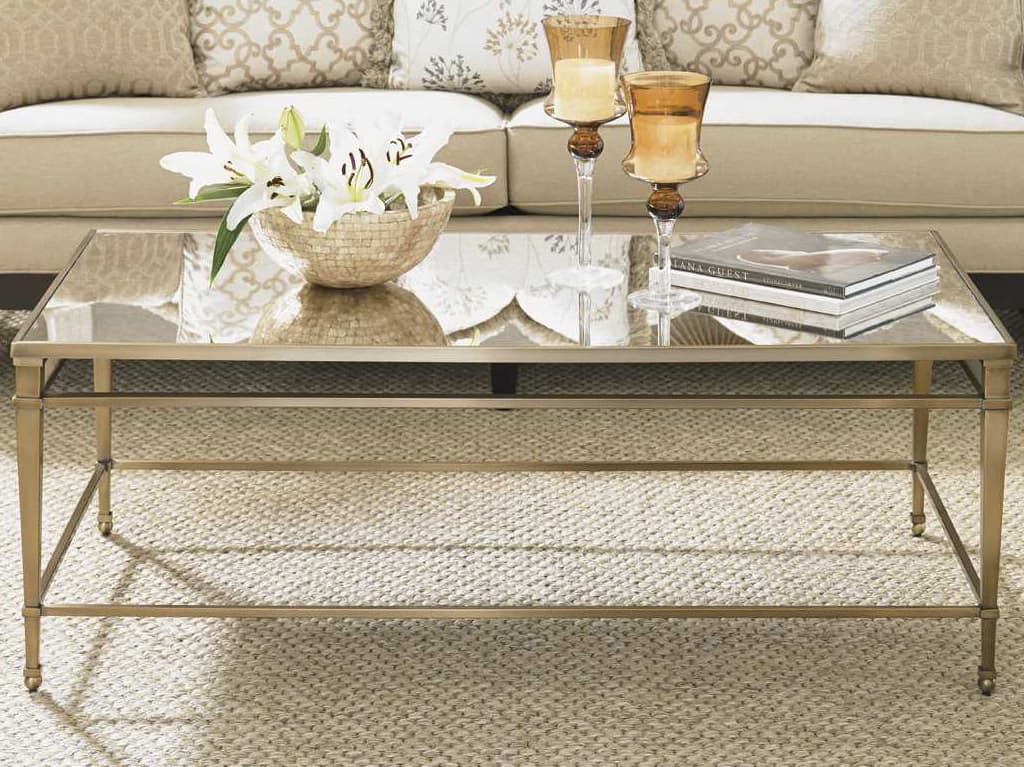 Lexington Kensington Place Rectangular Glass Oxford Brown Coffee Table