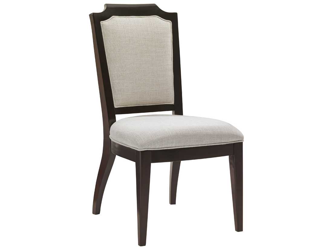 Lexington Kensington Place Mahogany Wood Brown Upholstered Side Dining Chair